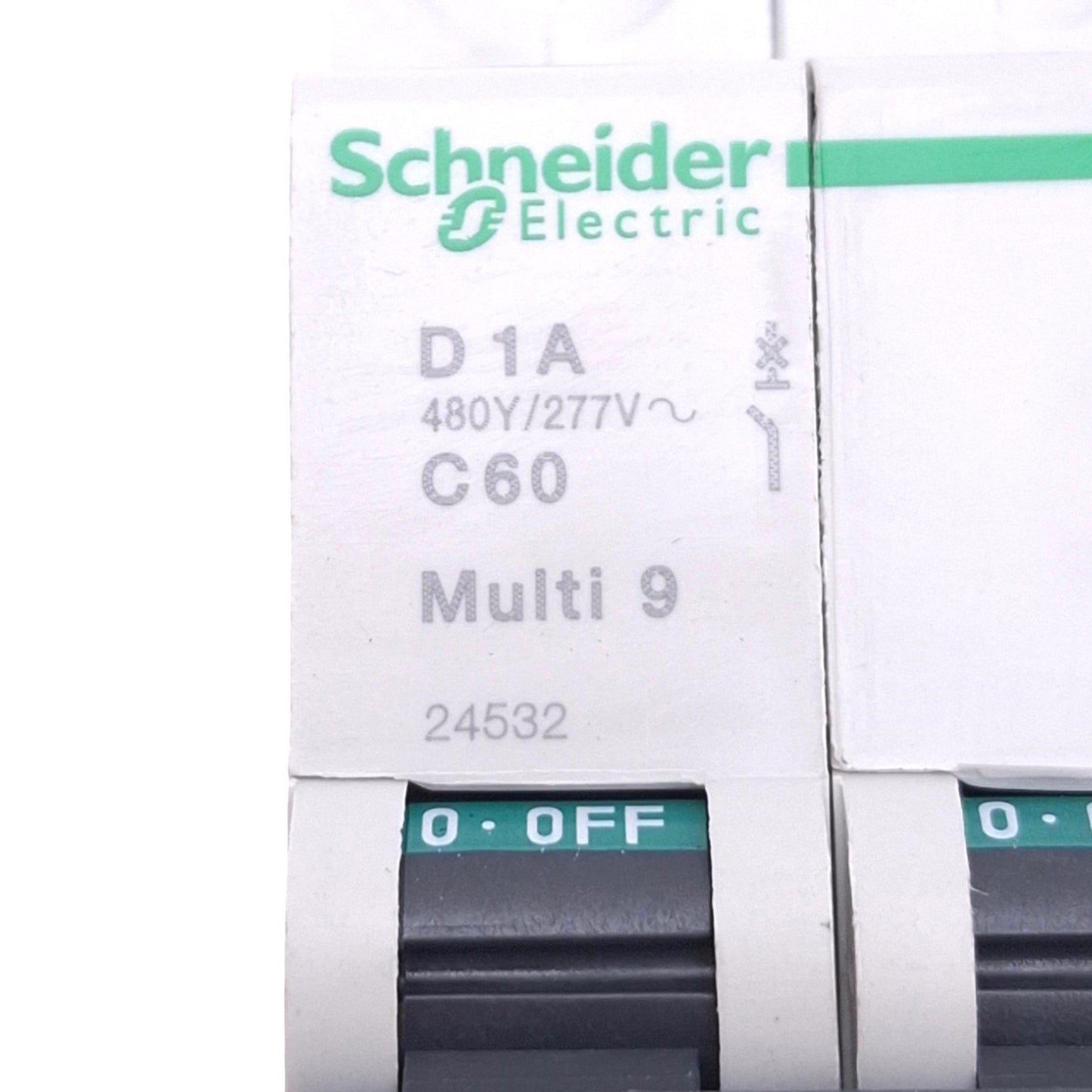 New – Open box Schneider Electric 24532 Multi9 Circuit Breaker, 3-Pole 1A, 480Y/277VAC Max