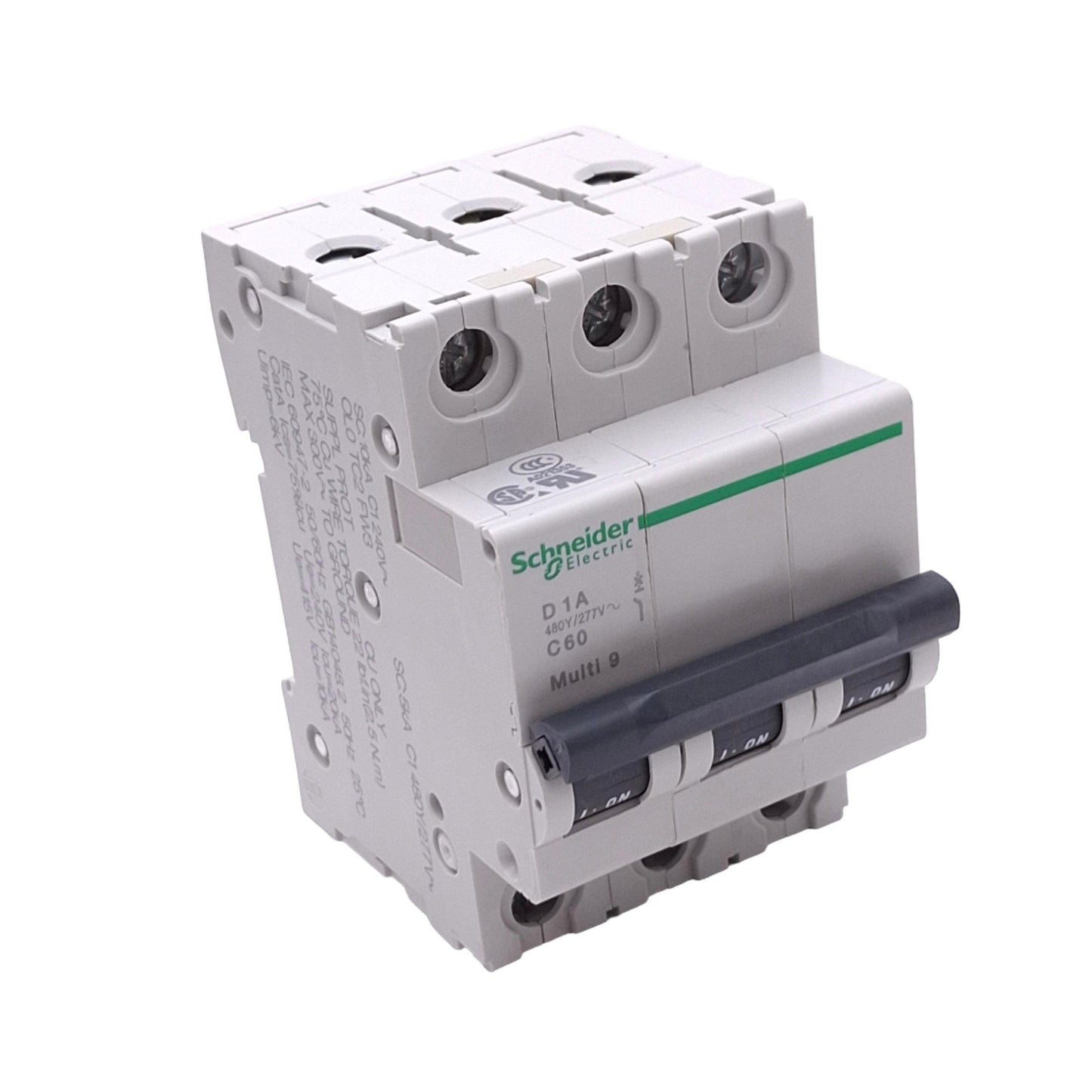 New – Open box Schneider Electric 24532 Multi9 Circuit Breaker, 3-Pole 1A, 480Y/277VAC Max