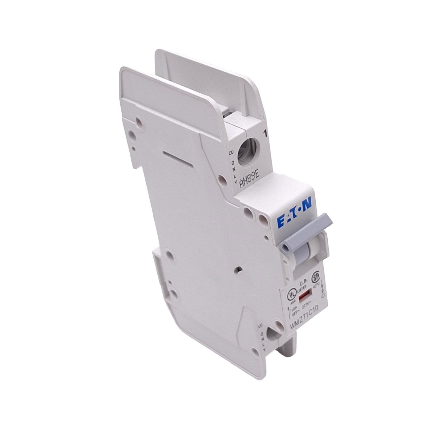 Used Eaton WMZT1C10 Circuit Breaker, 1-Pole, 10A, 48VDC 277VAC Max, DIN Rail