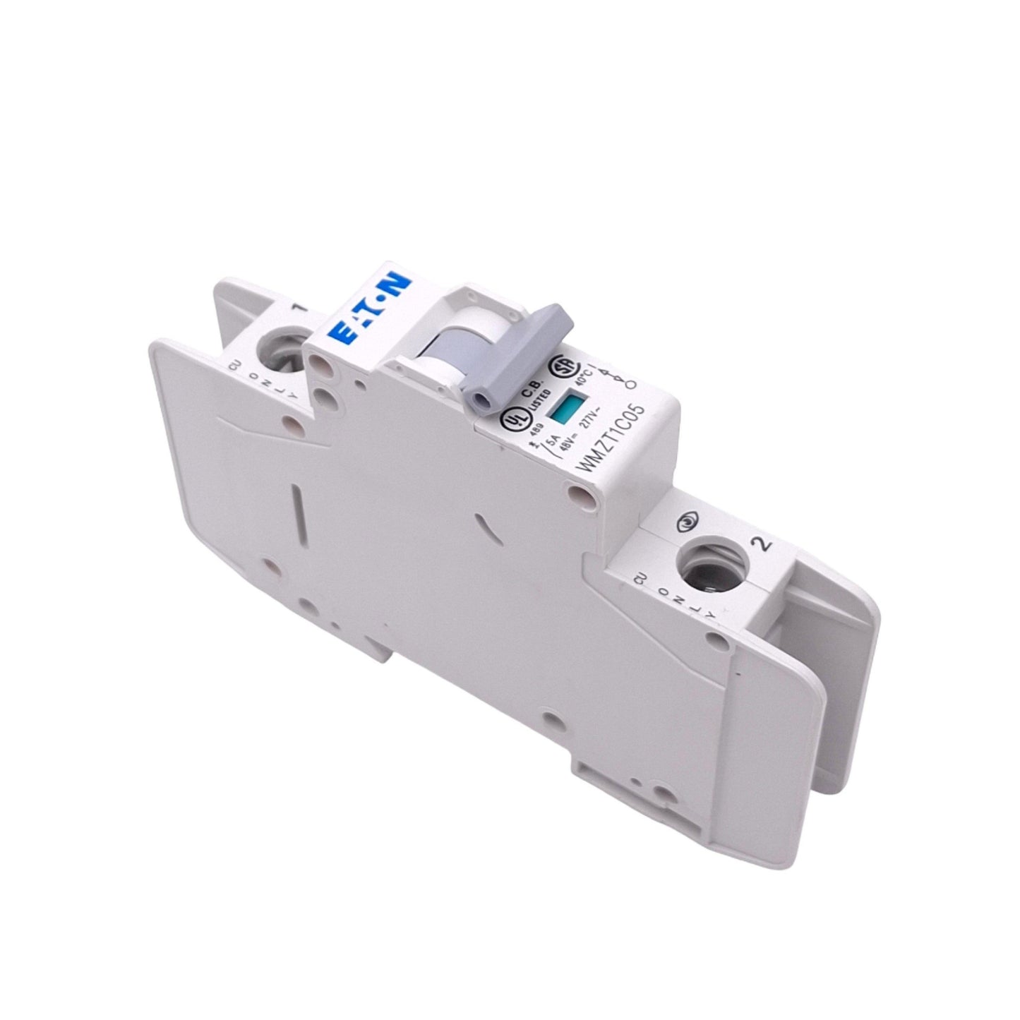 Used Eaton WMZT1C05 Circuit Breaker, 1-Pole 5A, 48VDC 277VAC Max, DIN Rail