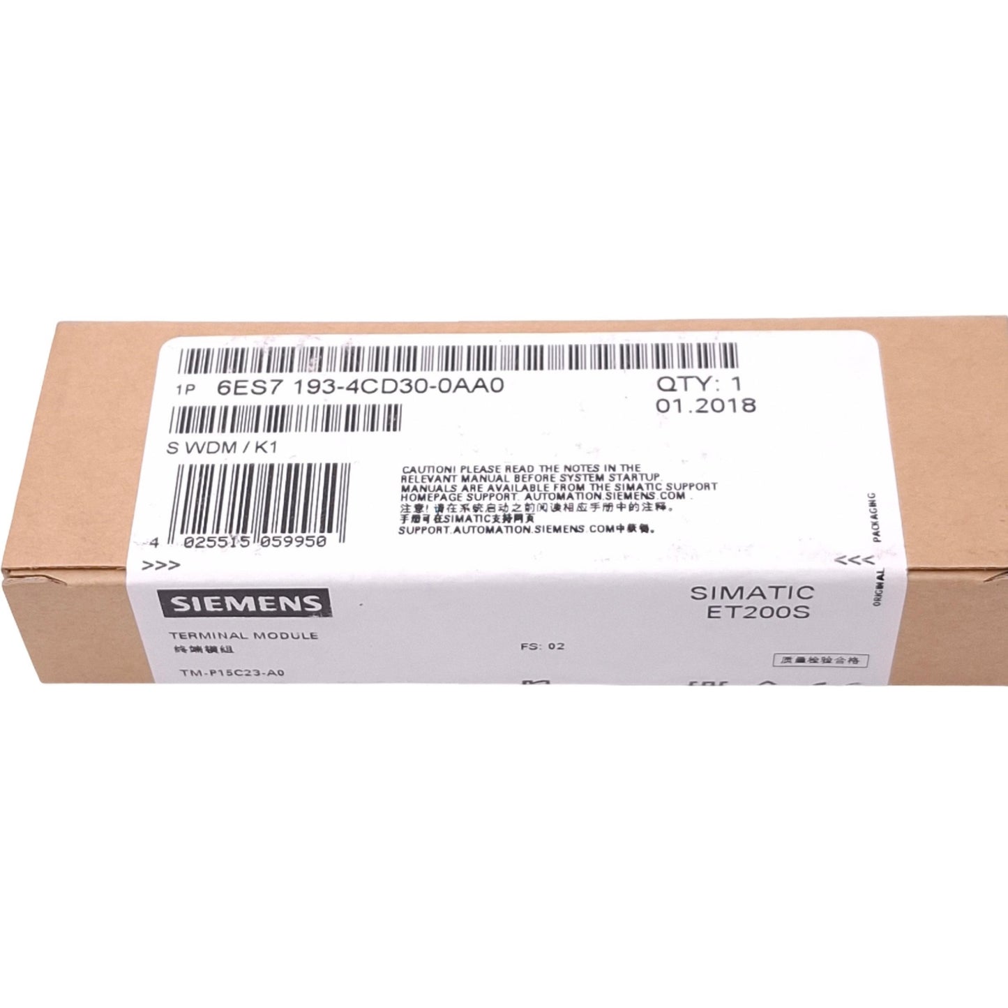 New Siemens 6ES7193-4CD30-0AA0 SIMATIC DP Terminal Module for ET200S I/O System