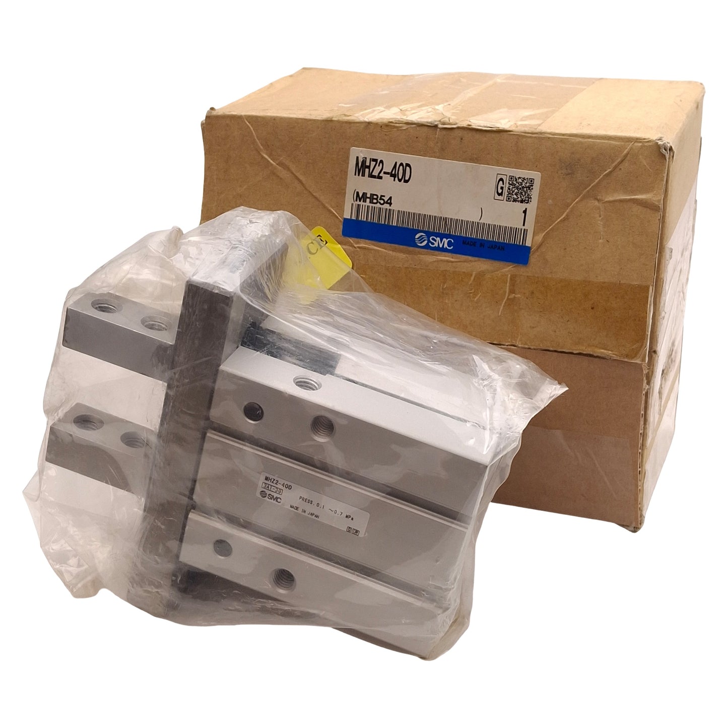 New SMC MHZ2-40D Parallel Air Gripper, ø40mm Bore, 30mm Stroke, 0.1-0.7MPa, M5x0.8