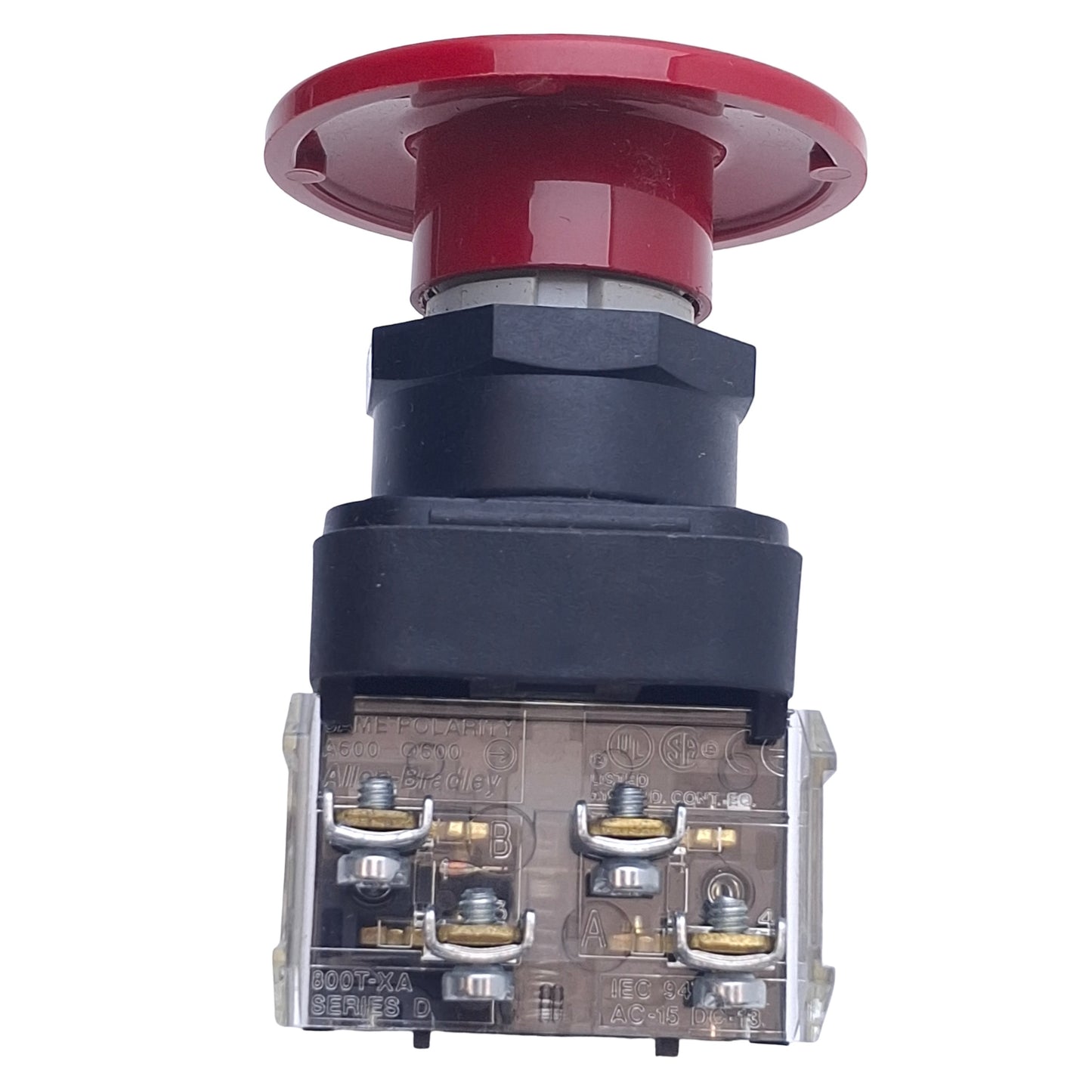 New – Open box Allen Bradley 800H-DR6JA Jumbo Red Mushroom Momentary Pushbutton Switch 1NO+1NC