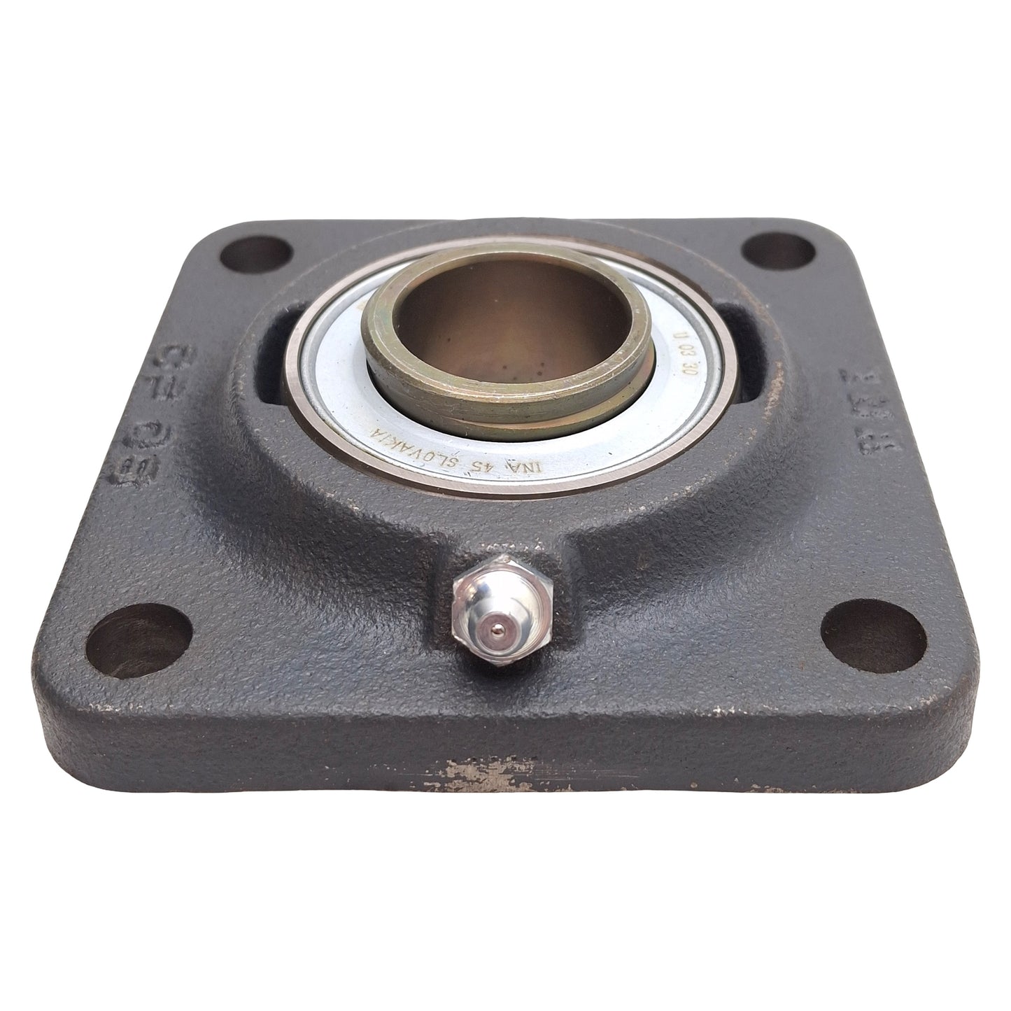 Used INA GRAE 30 NPPB Flange Mounted Ball Bearing, ø30mm ID, 4.25in x 4.25in