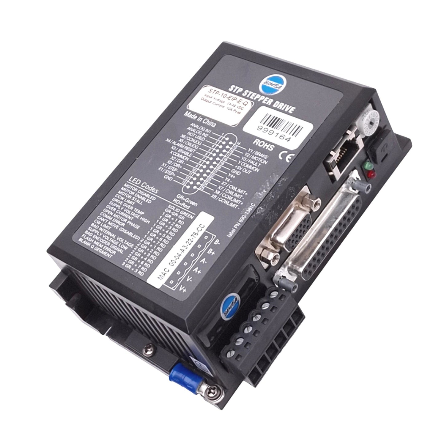 Used Bimba STP-10-EIP-E-Q DC Programmable Stepper Drive, EthernetIP, 10A, 24-48VDC In