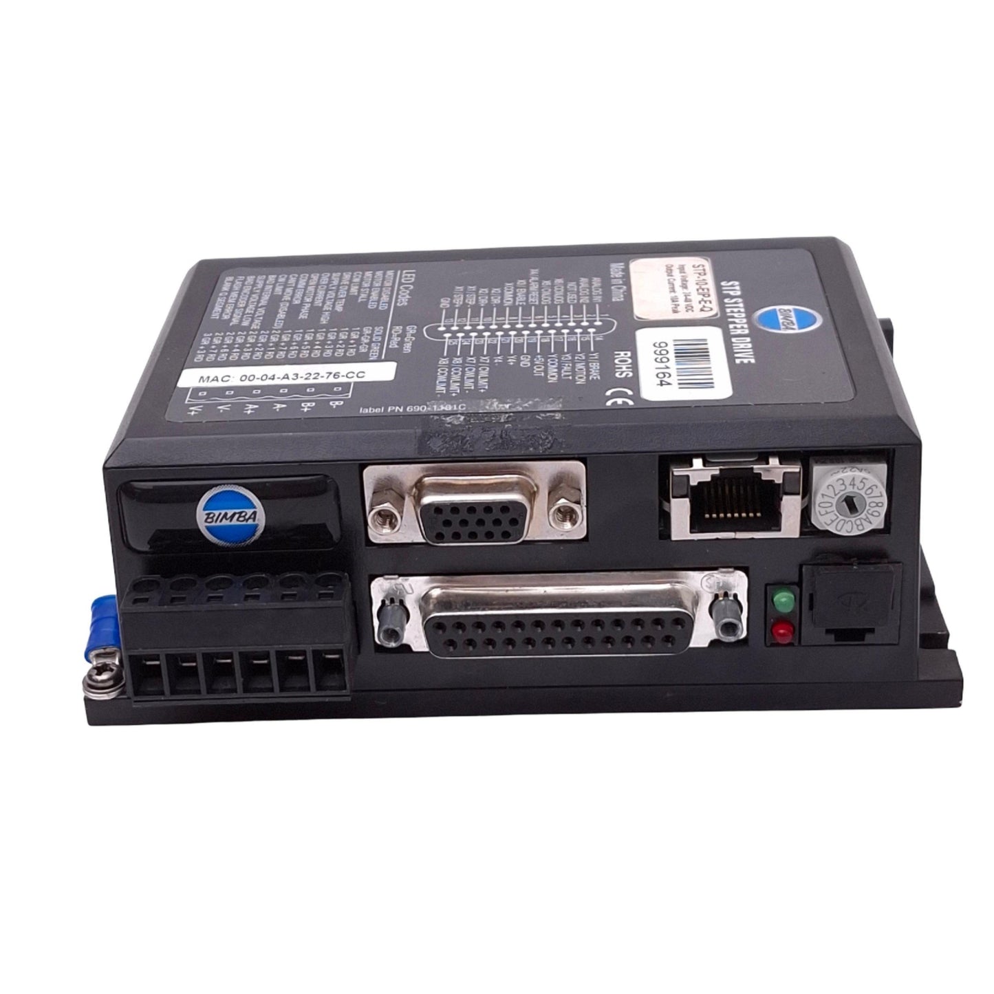 Used Bimba STP-10-EIP-E-Q DC Programmable Stepper Drive, EthernetIP, 10A, 24-48VDC In
