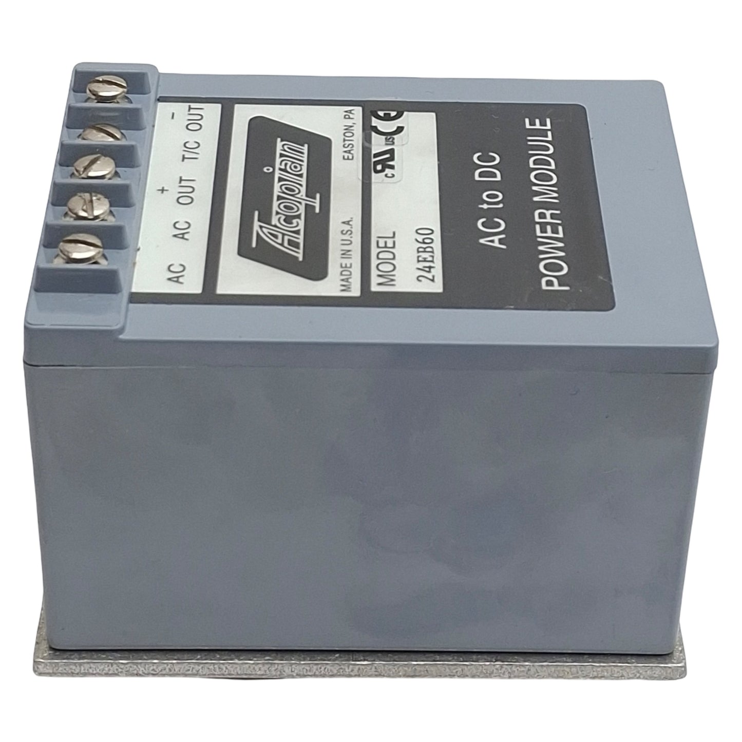 Used Acopian 24EB60 AC to DC Power Module, 105-125VAC In, 0.6A 24VDC Out, DIN Rail