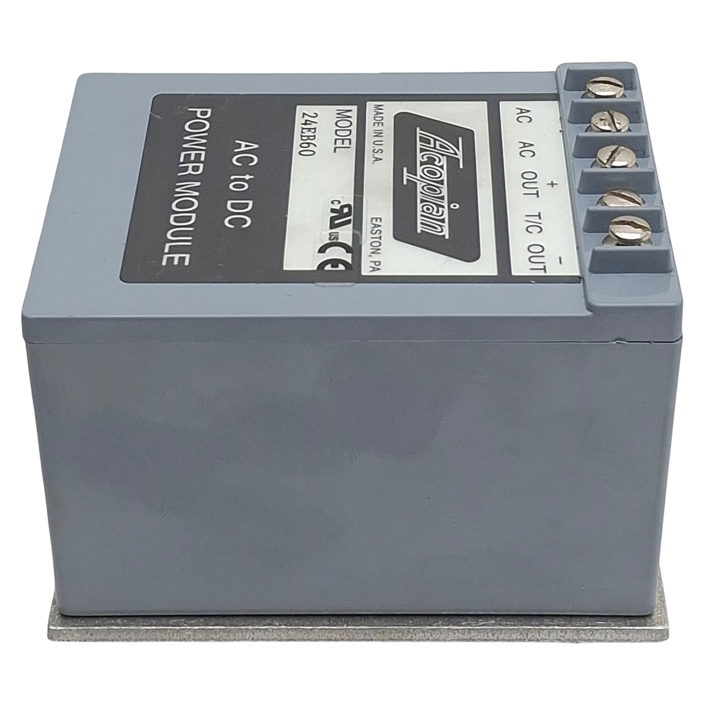 Used Acopian 24EB60 AC to DC Power Module, 105-125VAC In, 0.6A 24VDC Out, DIN Rail