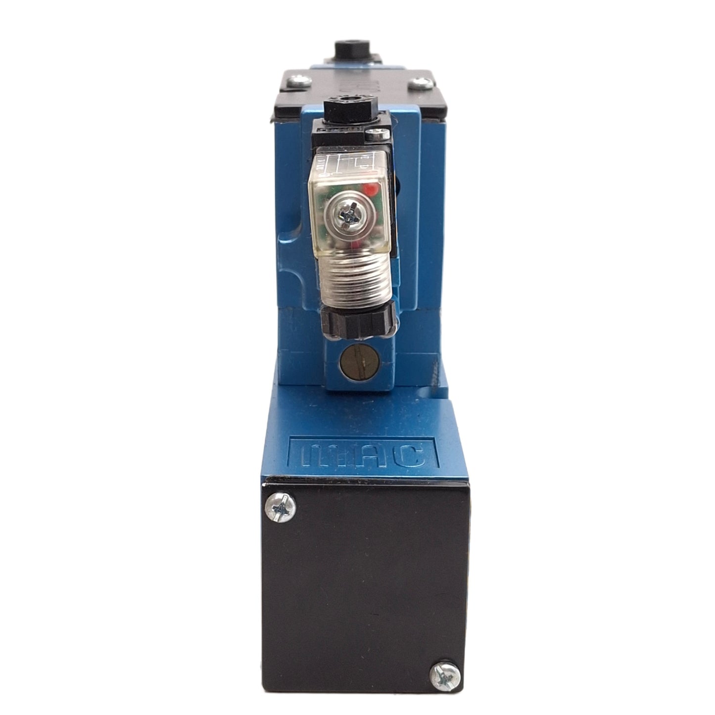 Used Mac 82A-FB-CKA-TM-DDAJ-2KD Dual Solenoid Valve w/ Flow Control 3/8in NPTF, 24VDC