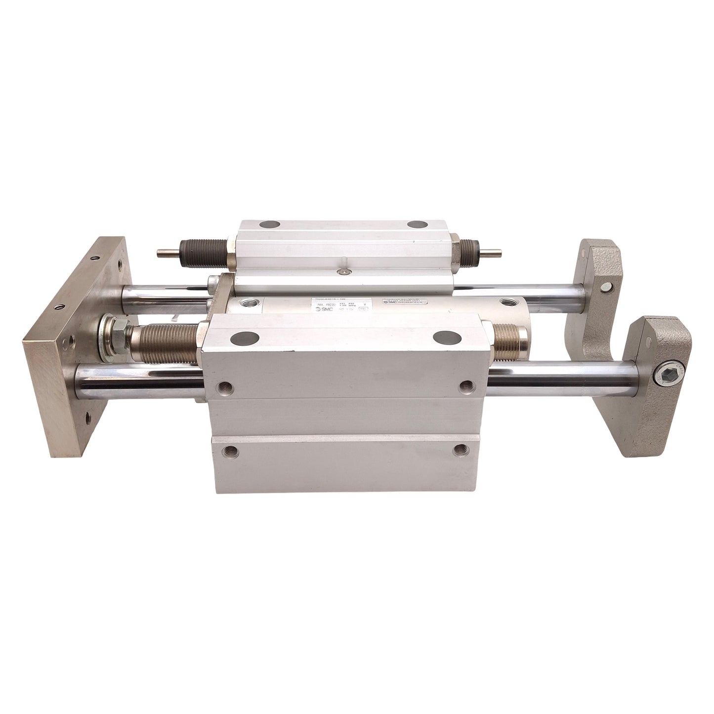 Used SMC MGGLB40TN-100 Guided Cylinder, ø40mm Bore, 100mm Stroke, 145psi, 1/8in NPT
