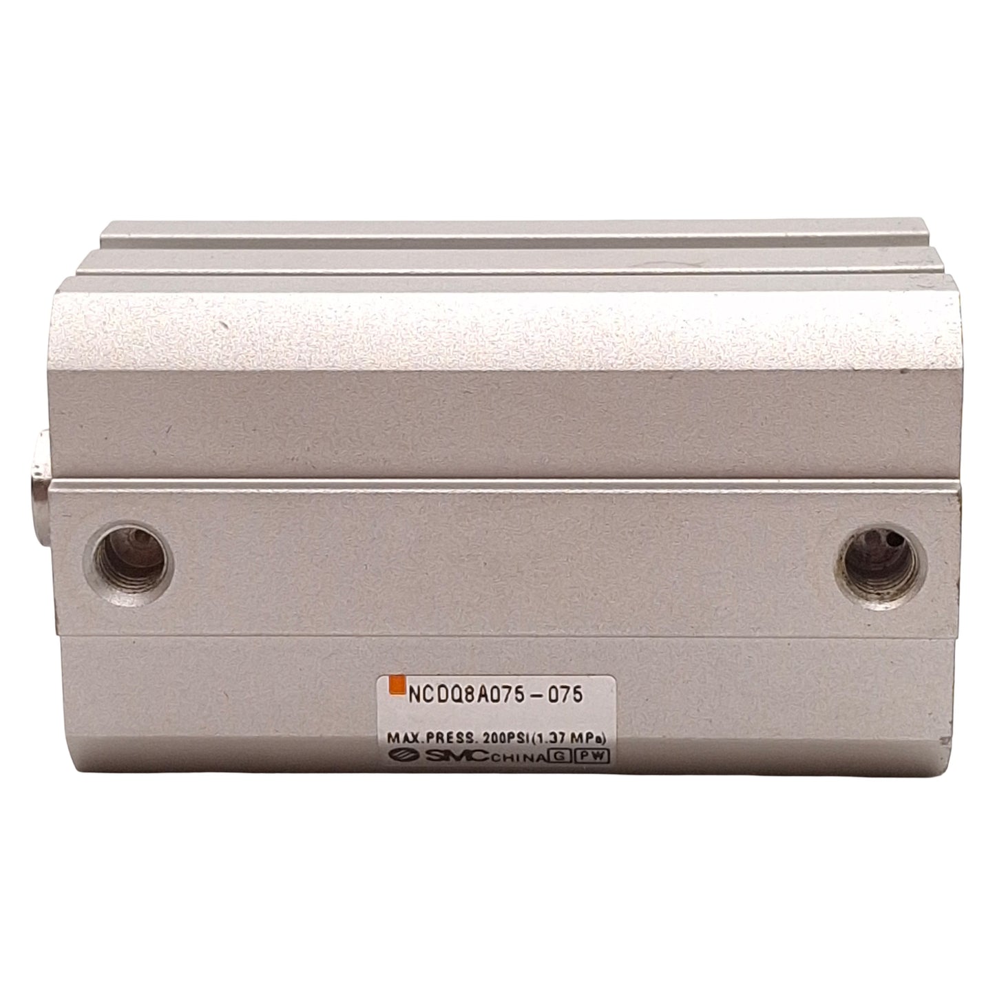 Used SMC NCDQ8A075-075 Compact Cylinder, ø3/4in Bore, 3/4in Stroke, 200psi, 10-32 UNF