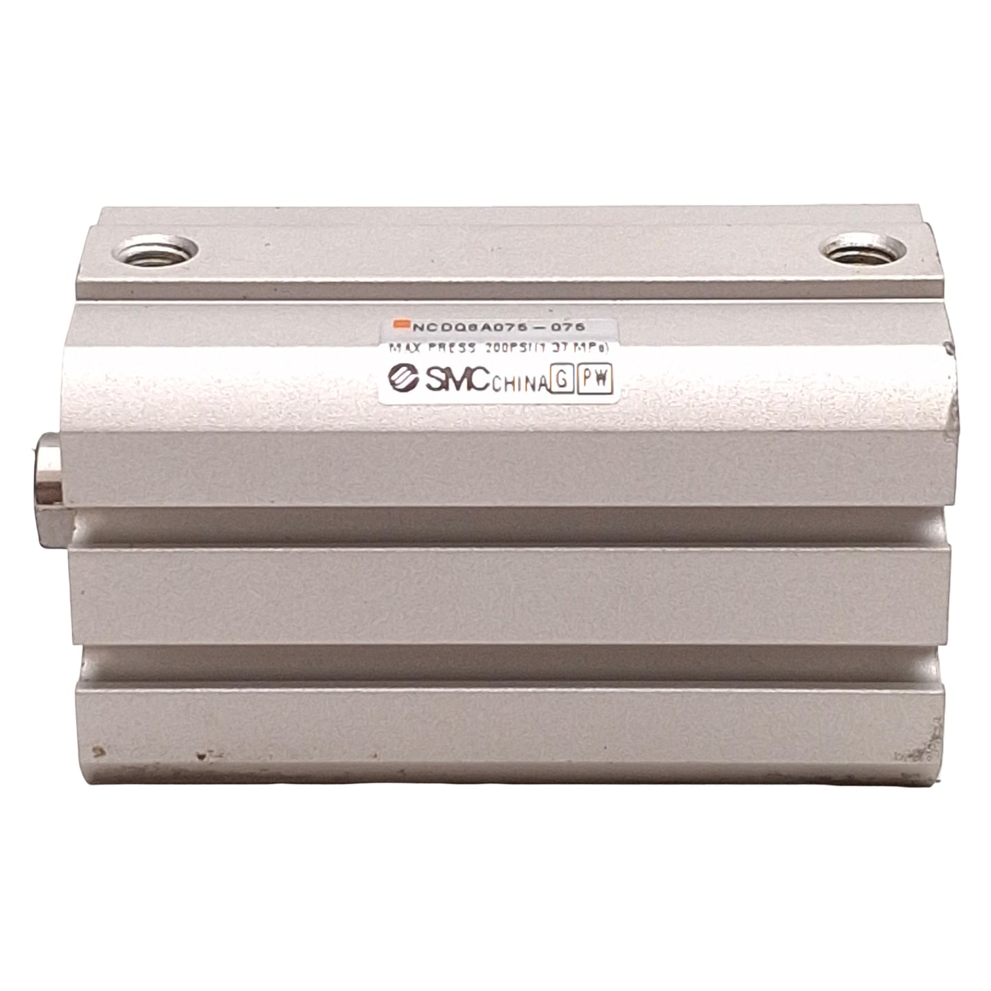 Used SMC NCDQ8A075-075 Compact Cylinder, ø3/4in Bore, 3/4in Stroke, 200psi, 10-32 UNF