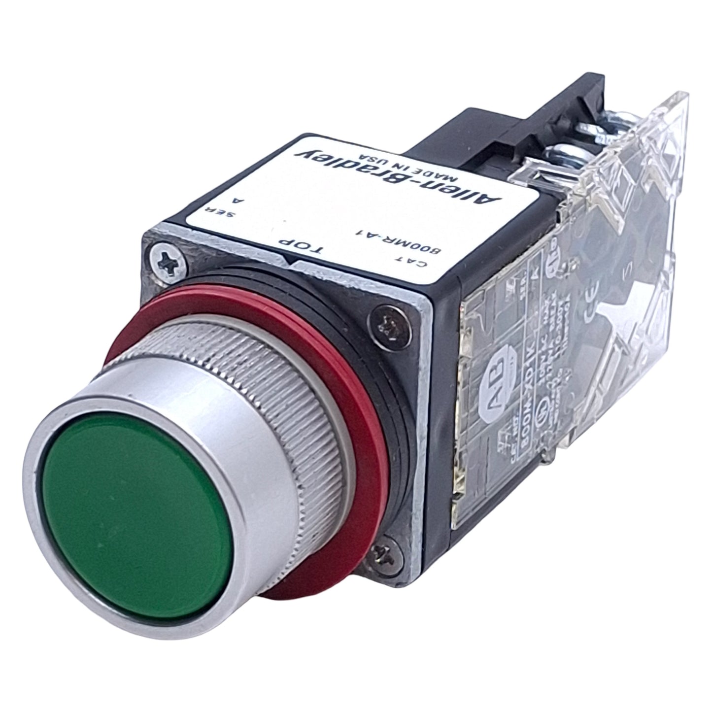 Used Allen Bradley 800MR-A1D1 Green Momentary Pushbutton, ø22mm, 1 NO, 300VAC 10A Max