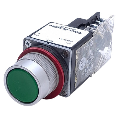 Used Allen Bradley 800MR-A1D1 Green Momentary Pushbutton, ø22mm, 1 NO, 300VAC 10A Max