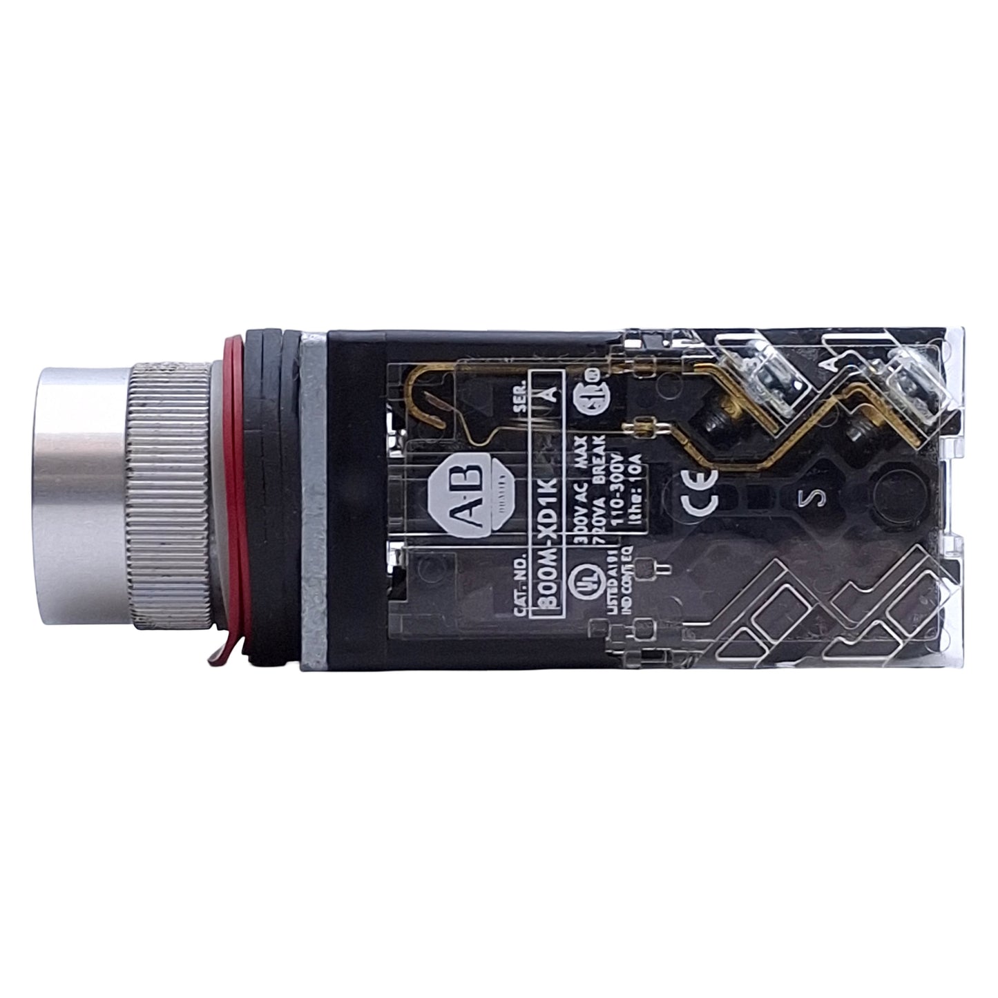 Used Allen Bradley 800MR-A1D1 Green Momentary Pushbutton, ø22mm, 1 NO, 300VAC 10A Max