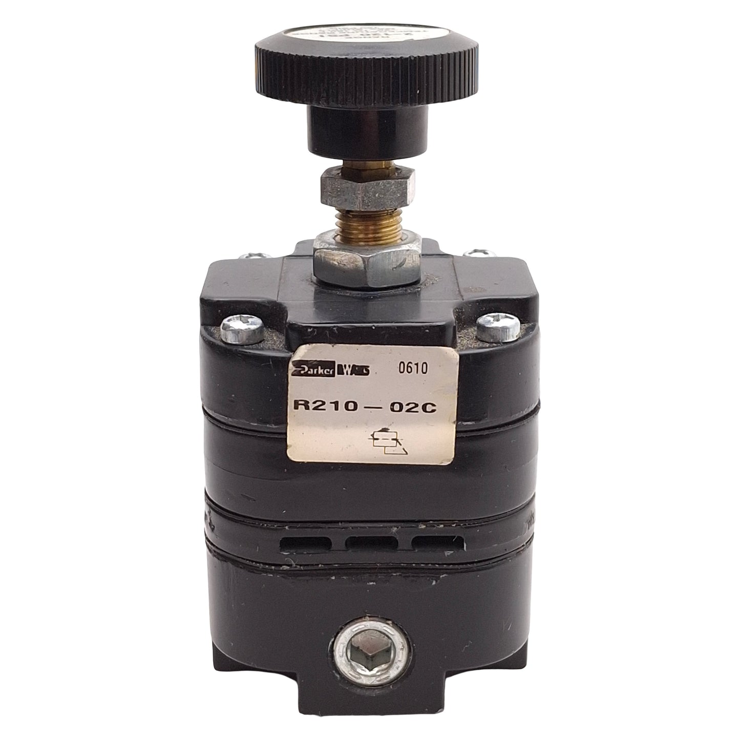 Used Parker R210-02C High Precision Regulator, 150psig IN, 2-120psig Set, 1/4in BSPP