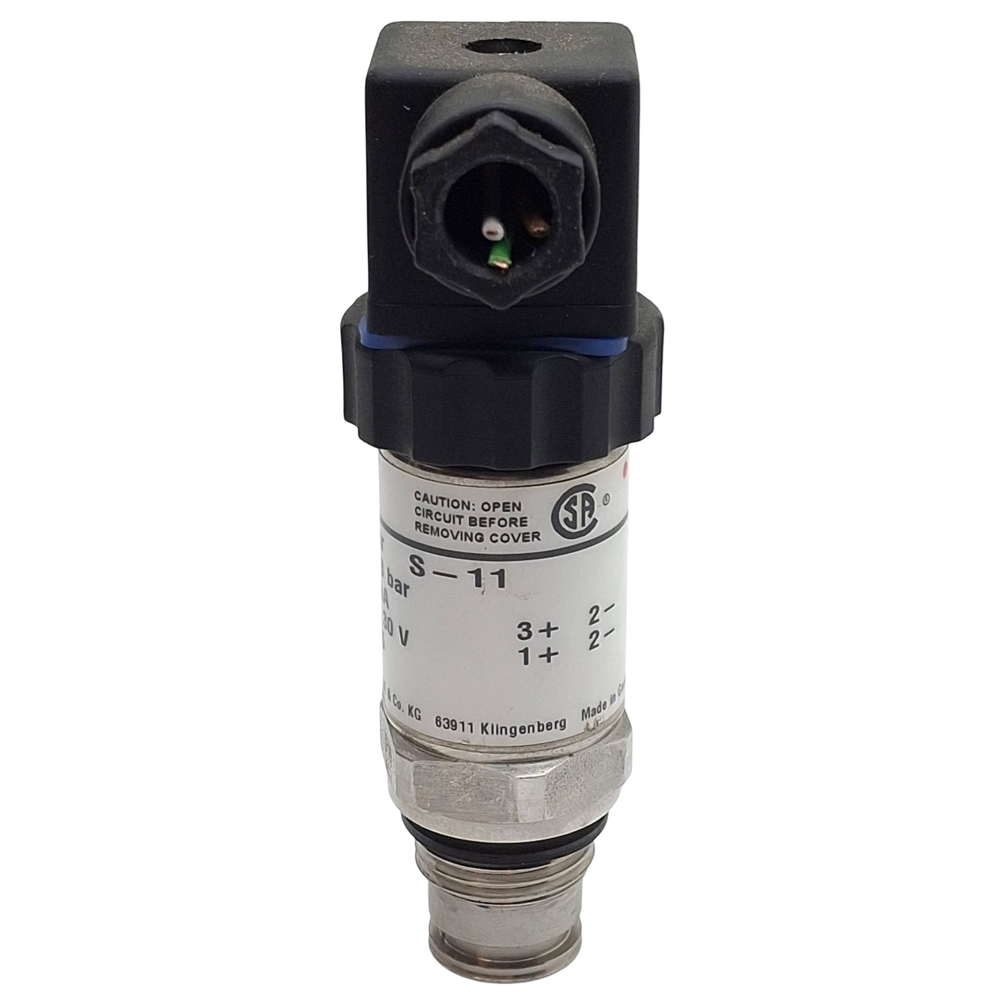 Used Wika S-11 7763277 Flush Pressure Transmitter, -1~1.8bar, 0-20mA Out, 10-30VDC