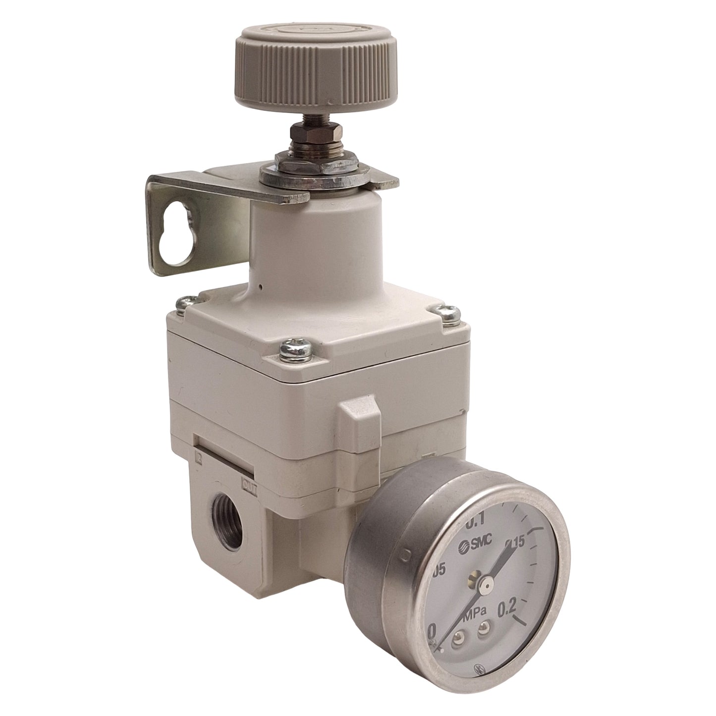 Used SMC IR2000-F02BG Precision Regulator, 1.0MPa Supply, 0.005-0.2MPa Set, G1/4
