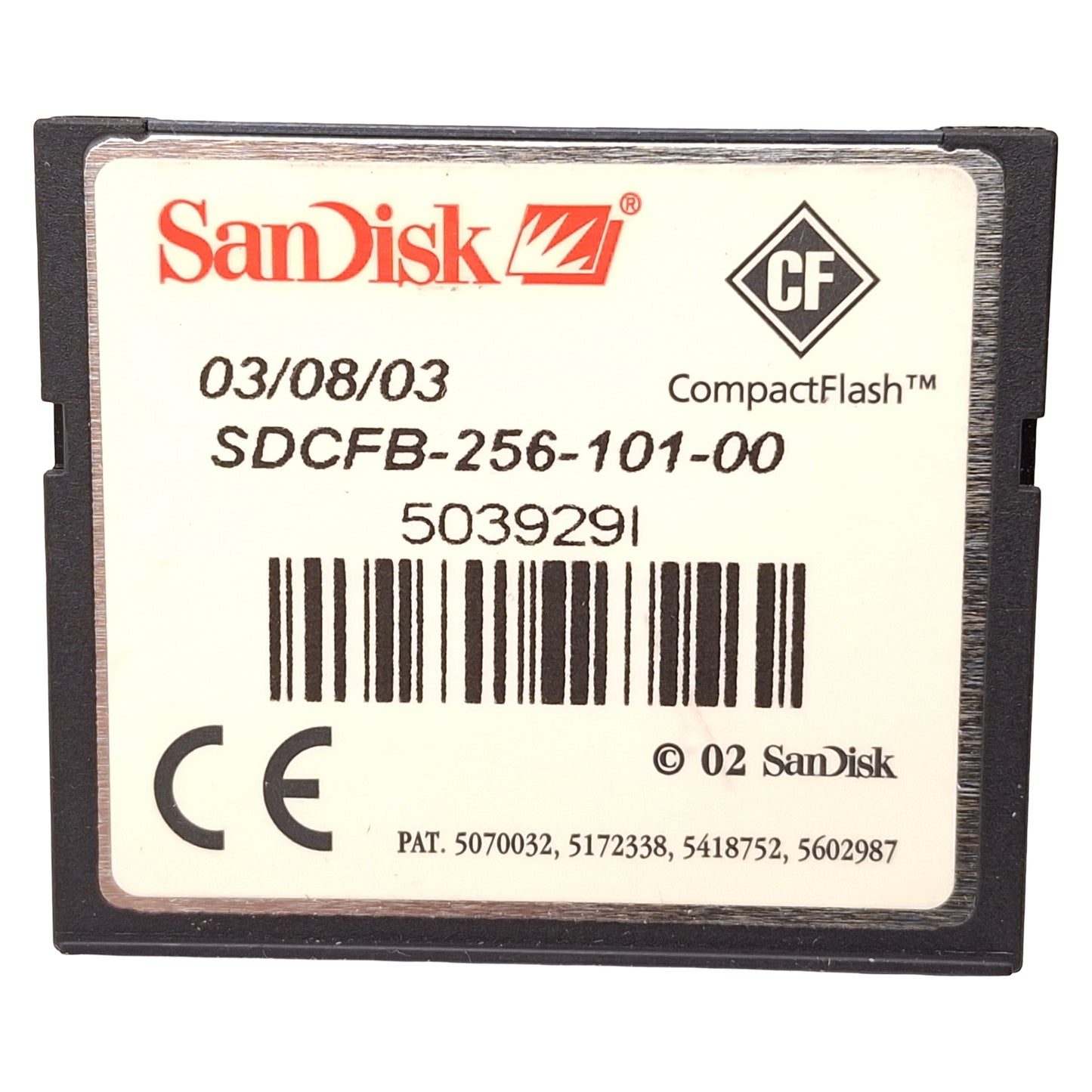 Used Lot of 3 SanDisk SDCFB-256-101-00 CompactFlash Memory Card, 256MB Capacity
