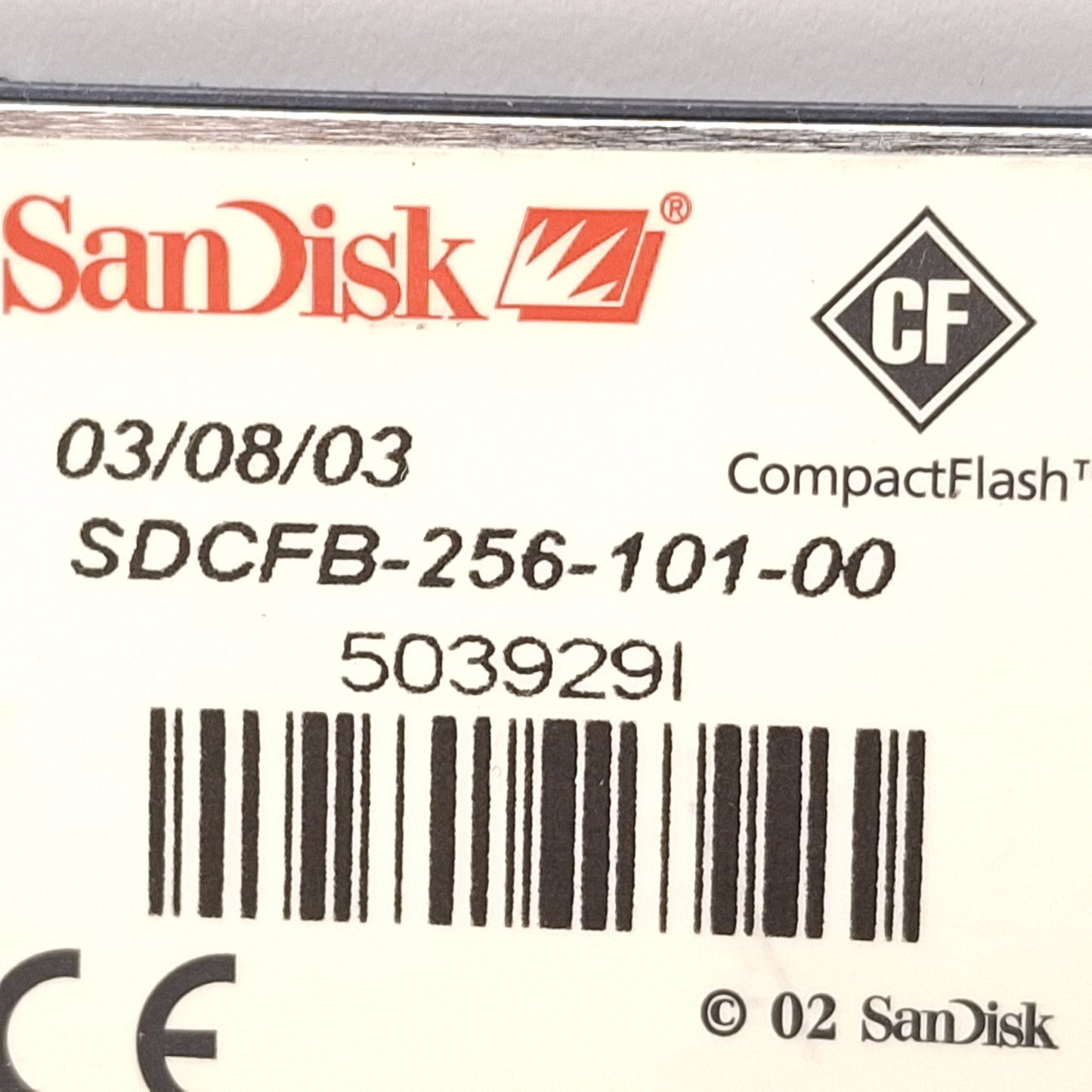 Used Lot of 3 SanDisk SDCFB-256-101-00 CompactFlash Memory Card, 256MB Capacity