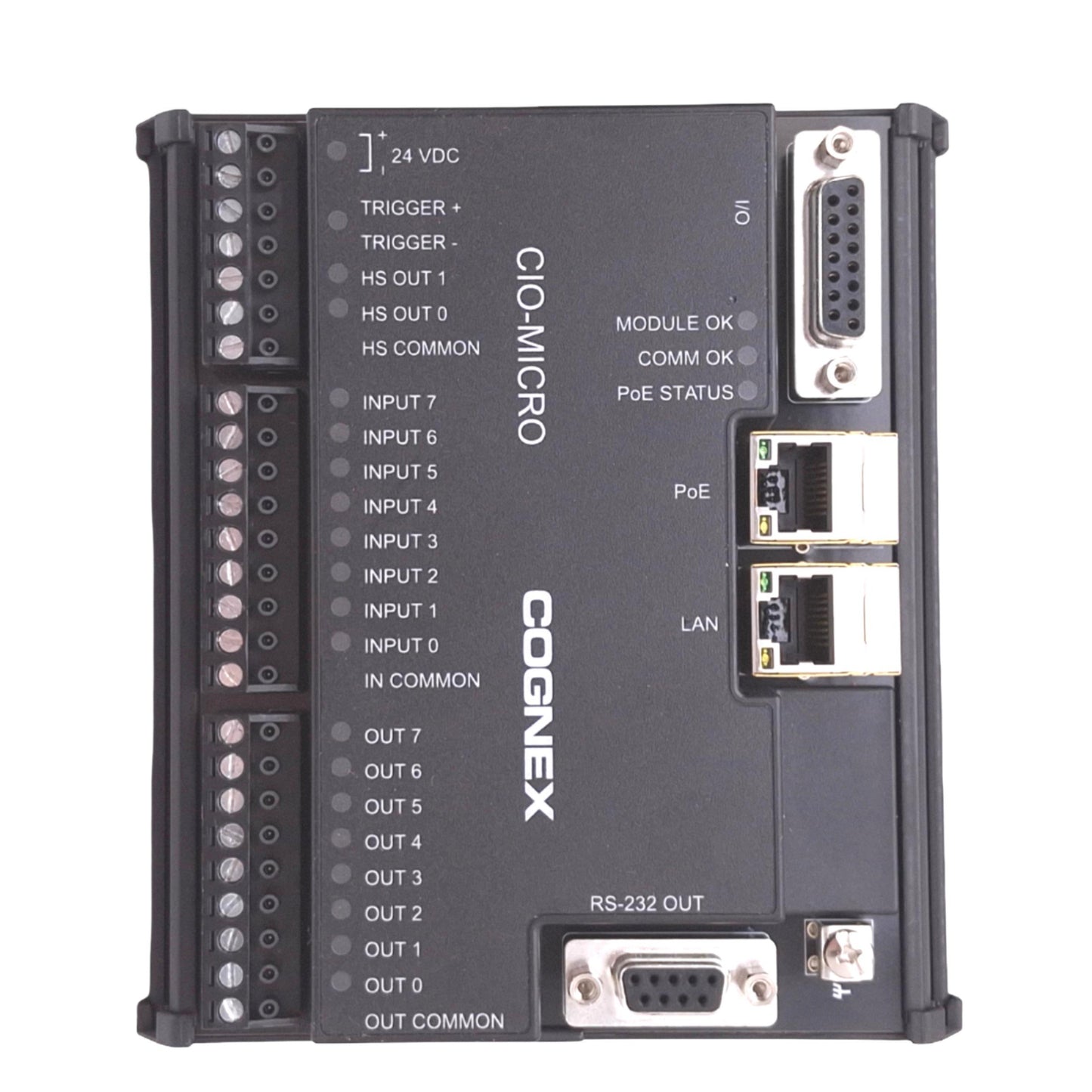 Used Cognex CIO-MICRO In-Sight Machine Vision I/O Breakout Module, RS232 RJ45, 24VDC
