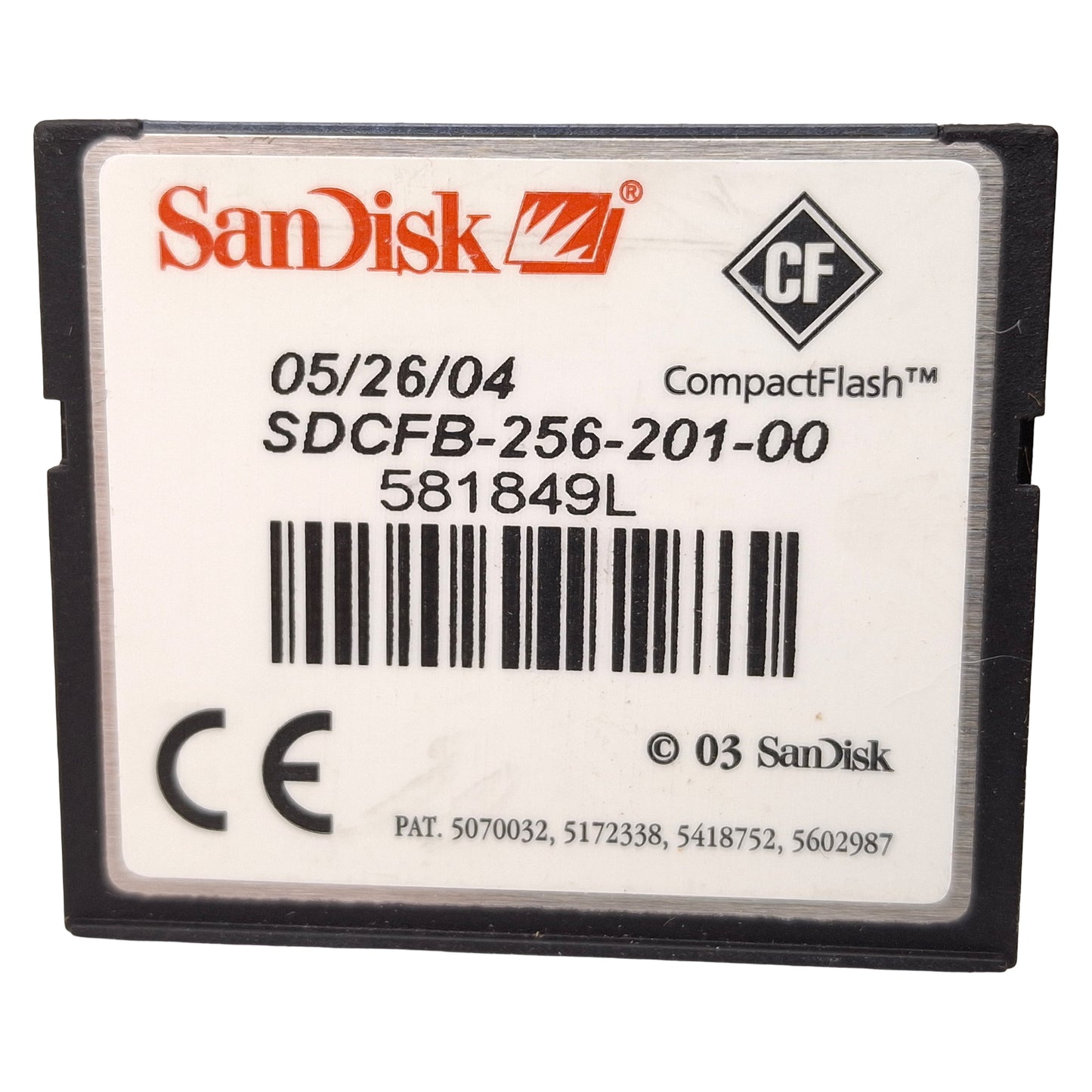 Used Lot of 3 SanDisk SDCFB-256-201-00 CompactFlash Memory Card, 256MB Capacity