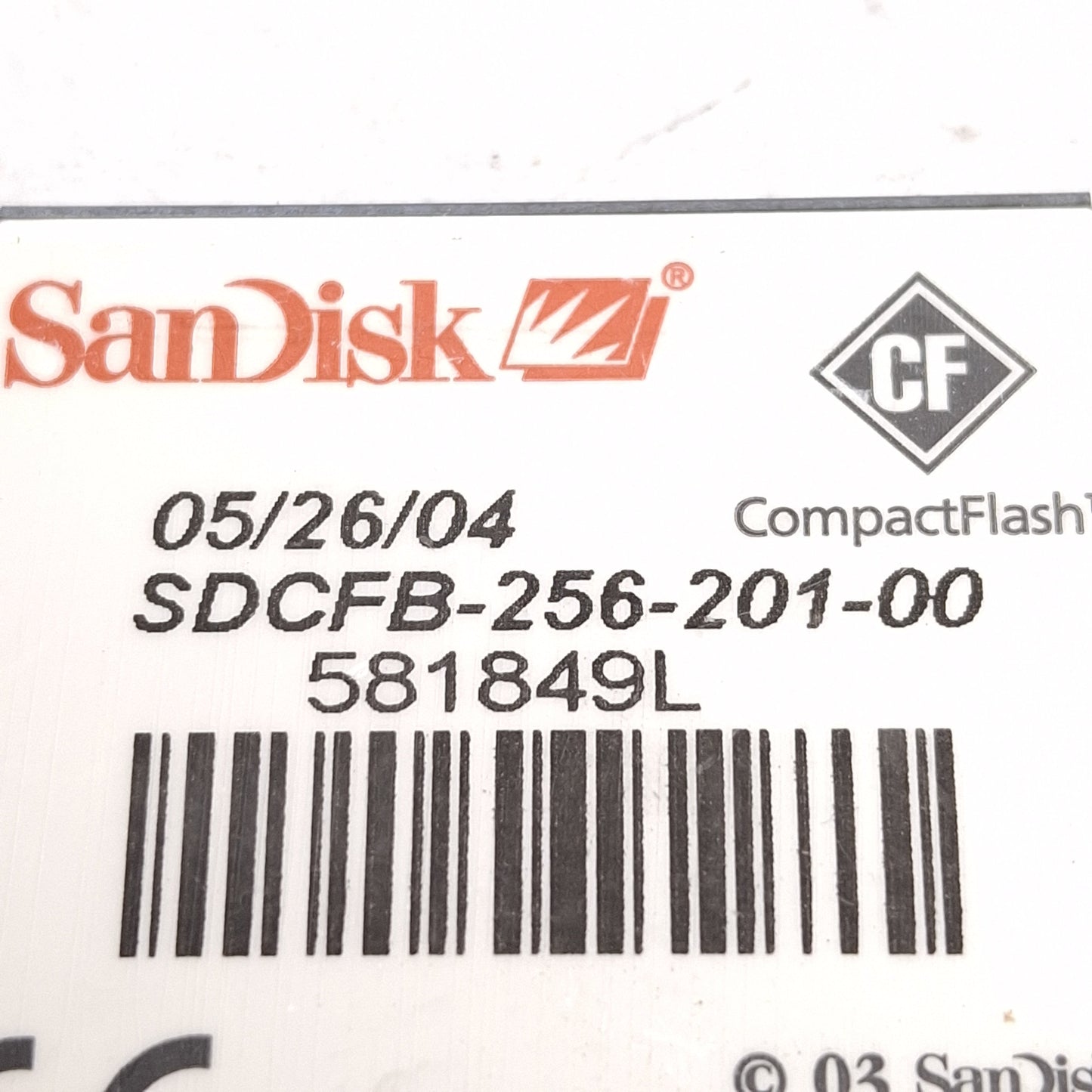 Used Lot of 3 SanDisk SDCFB-256-201-00 CompactFlash Memory Card, 256MB Capacity