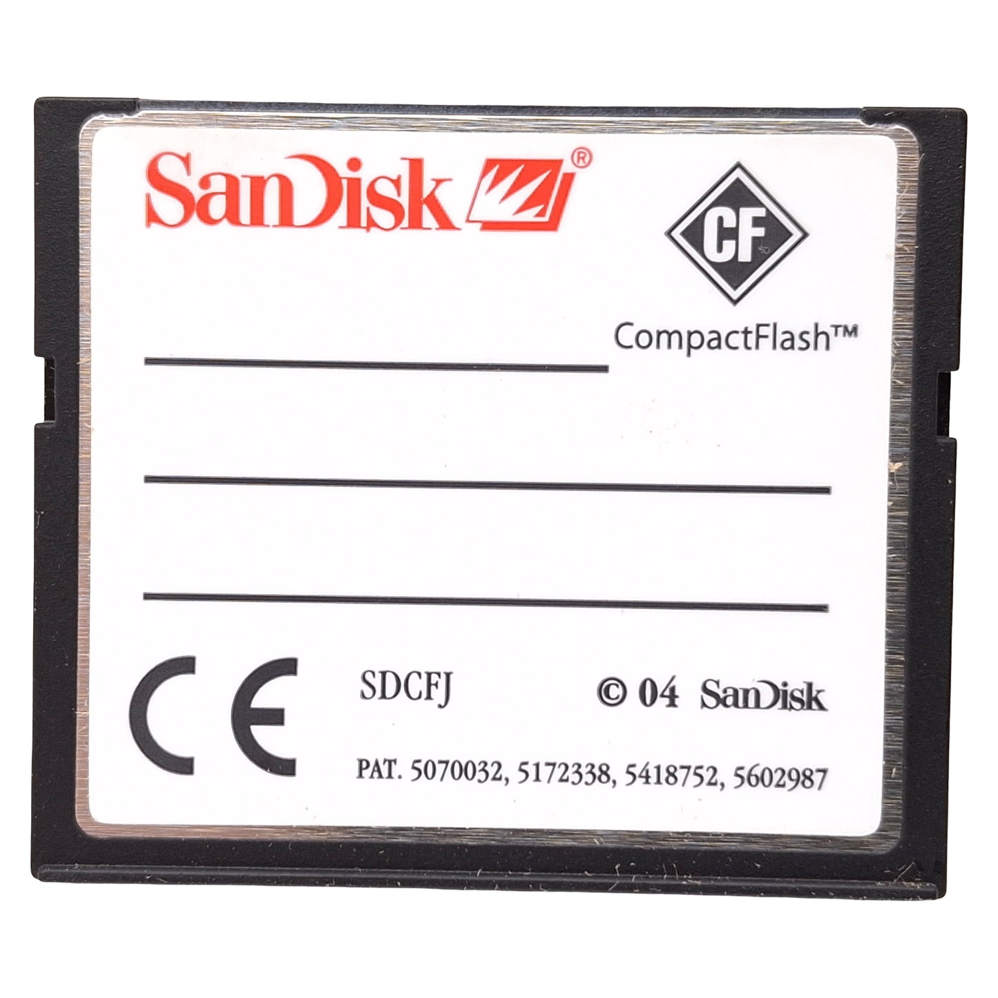 Used Lot of 3 SanDisk SDCFJ CompactFlash Memory Card, 256MB Capacity, Non-Volatile