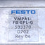 Used Festo VMPA-FB-EPL-G 533370 End Plate, G1/4 Pneumatic Connection Thread