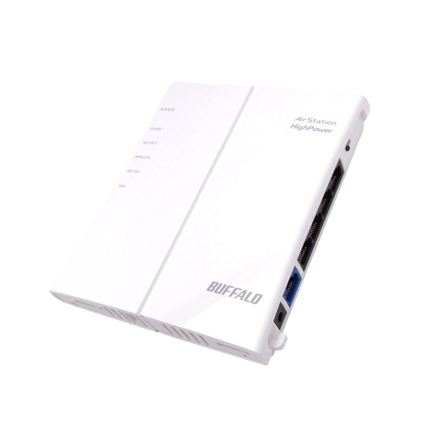 Used Buffalo WHR-HP-GN AirStation HighPower Wireless Router, 2.4GHz, 5-Port, 150Mbps