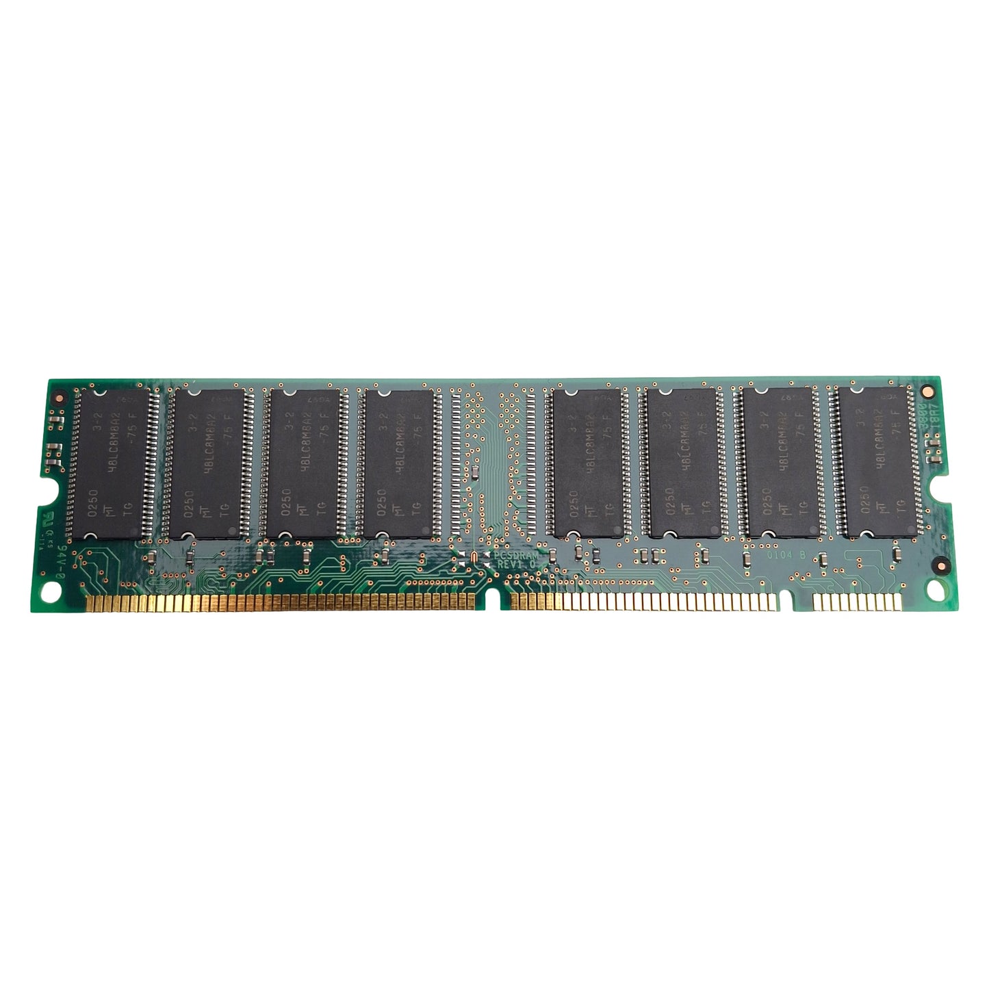 Used Lot of 5 Crucial Micron CT16M64S4D75.16T SDRAM Card, 128MB, 133MHz, CL3, DIMM