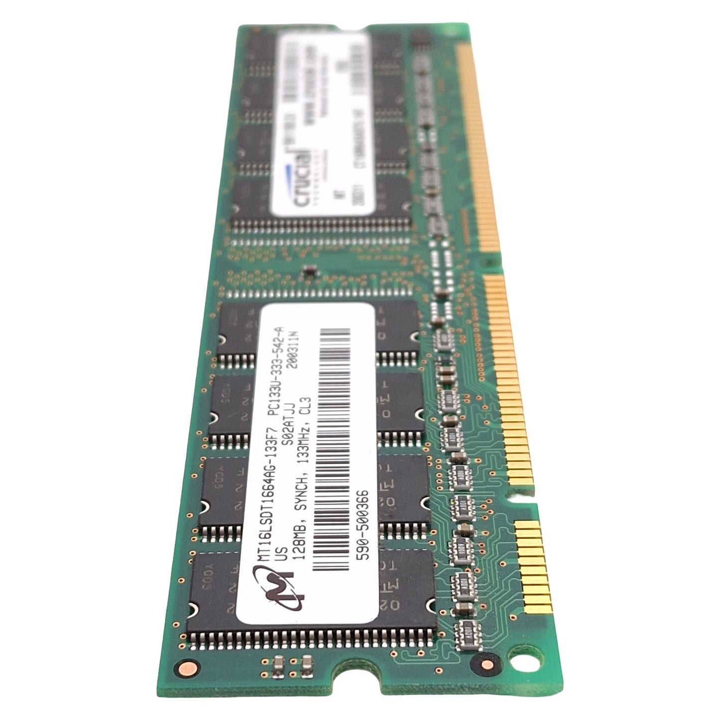 Used Lot of 5 Crucial Micron CT16M64S4D75.16T SDRAM Card, 128MB, 133MHz, CL3, DIMM