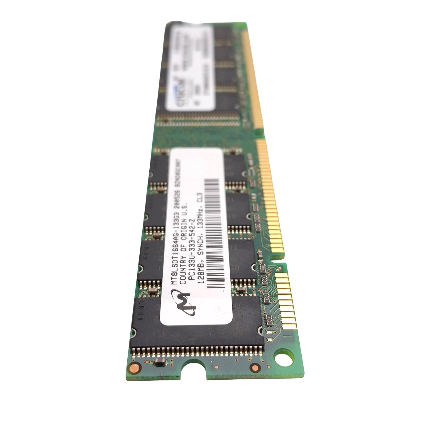 Used Lot of 5 Crucial Micron CT16M64S4D75.8LTG SDRAM Card, 128MB, 133MHz, CL3, DIMM