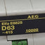 Used AEG Elfa E882S D63 Circuit Breaker, 2-Pole, D-Curve, 63A 415VAC, DIN Rail