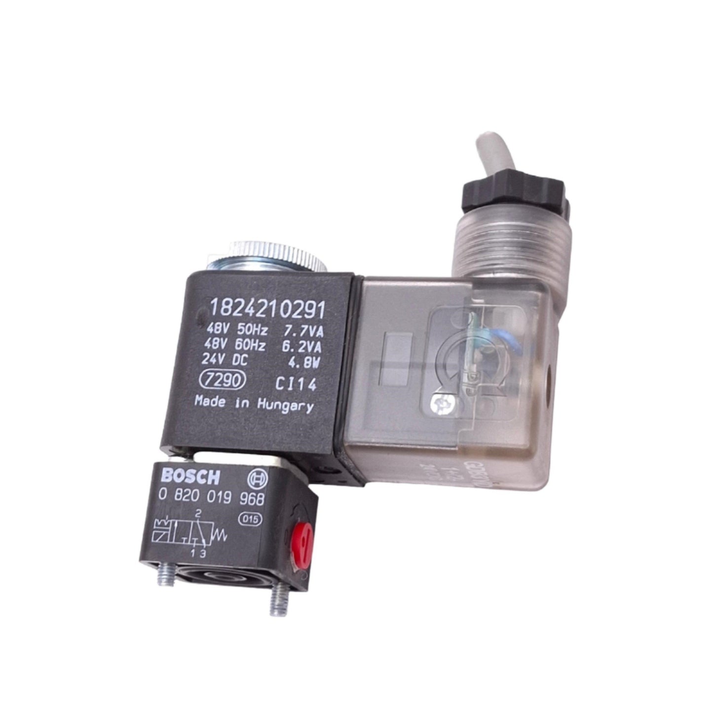 Used Aventics 1824210291 Solenoid Valve Coil, CO1 Form B, 24VDC/48VAC Coil