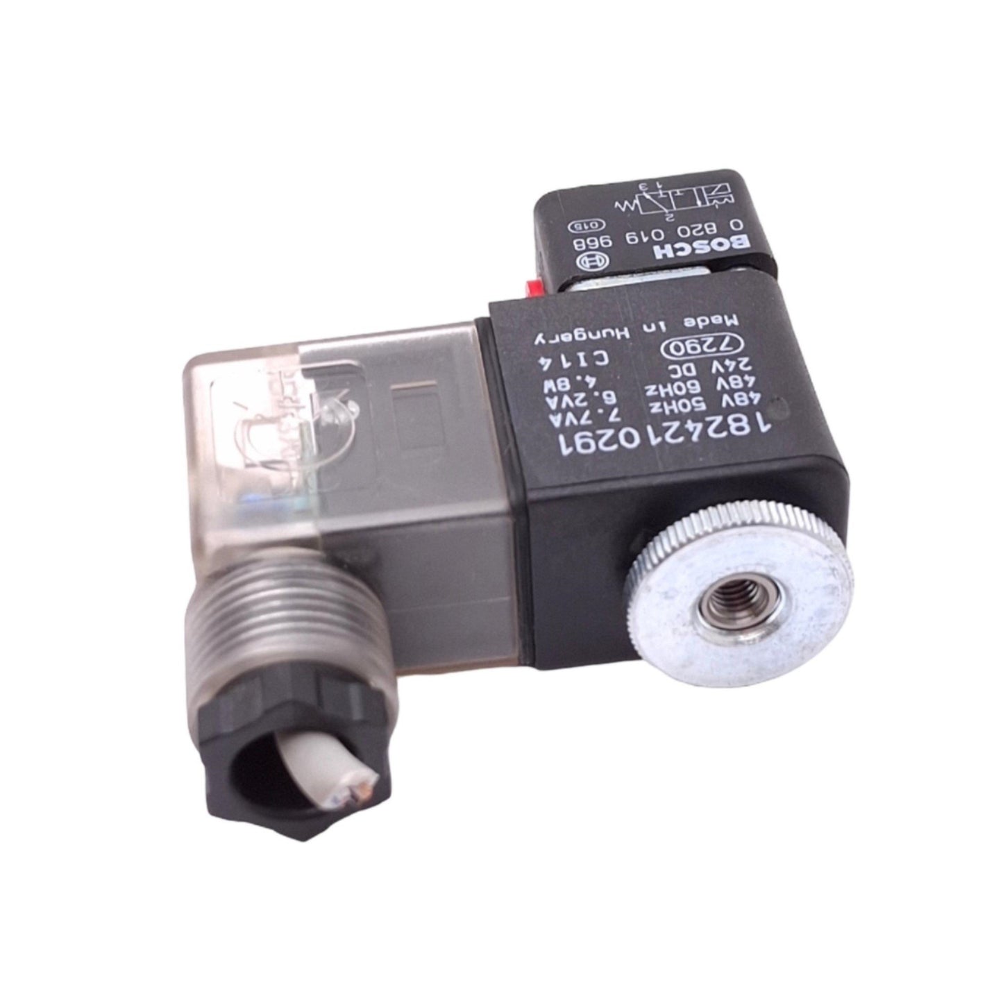 Used Aventics 1824210291 Solenoid Valve Coil, CO1 Form B, 24VDC/48VAC Coil