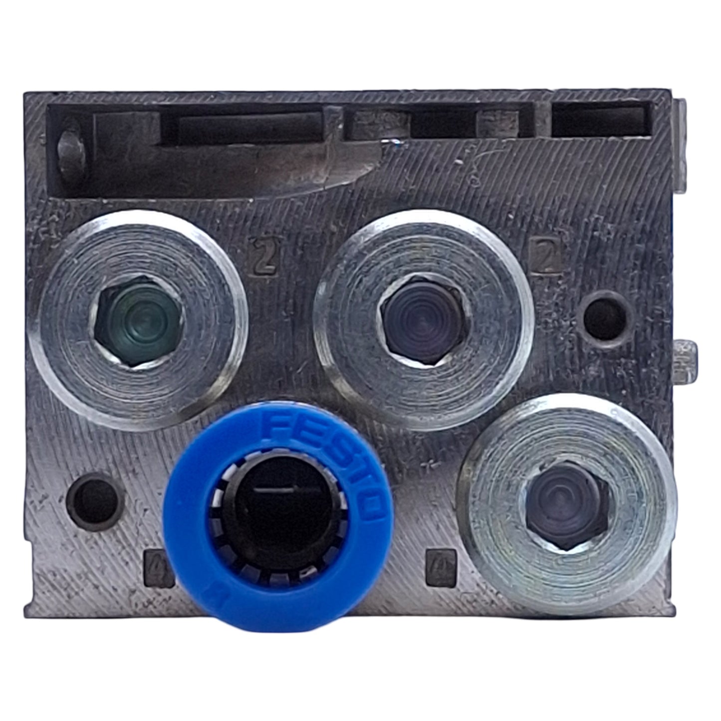 Used Festo VMPA2-FB-2-1 538000 Pneumatic Valve Sub-Base, G1/8, 6mm P2C, 10bar Max