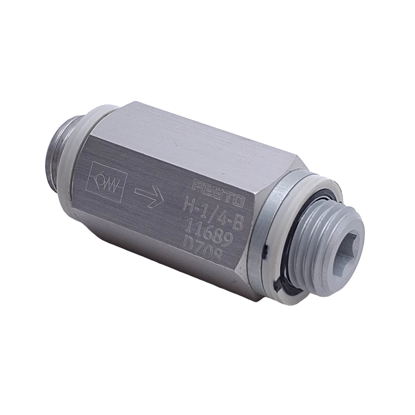 Used Festo H-1/4-B Check Valve G1/4 Male, 1000L/Min, 0.4-12bar, -10°C to 60°C, 11689