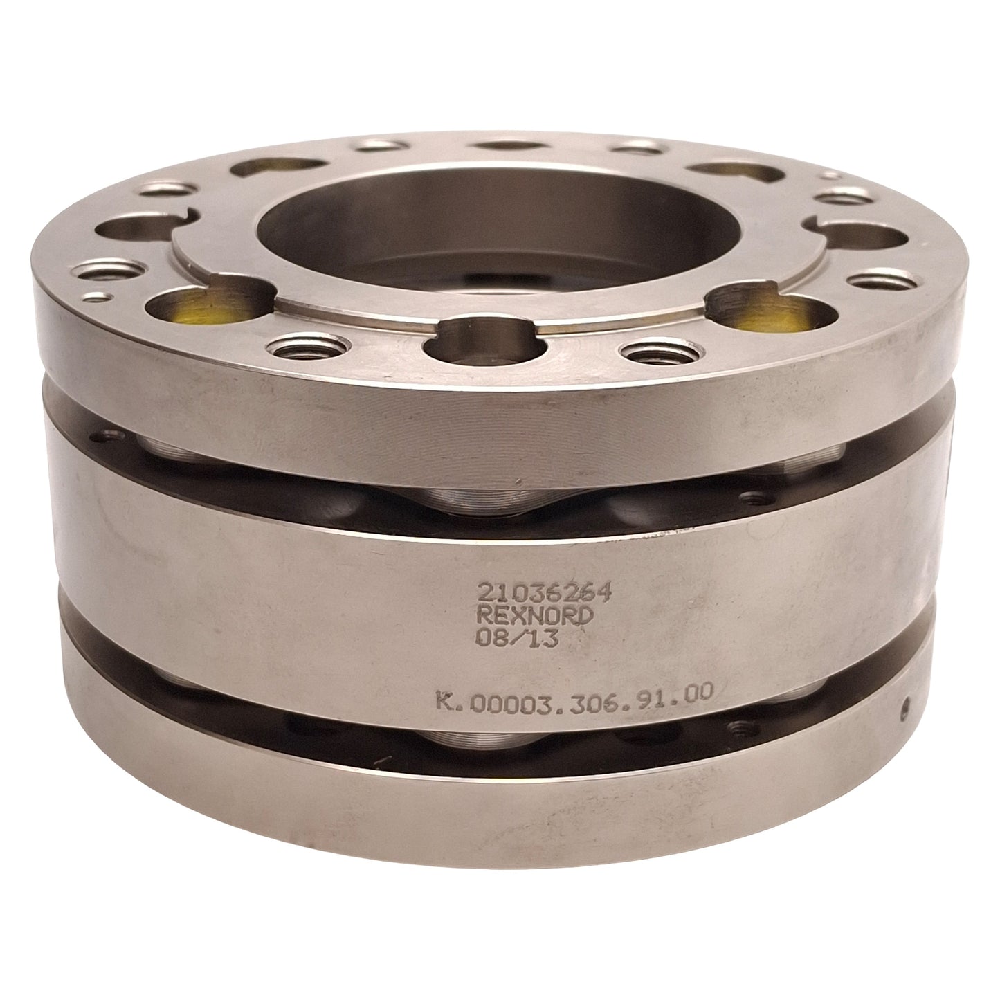 Used Rexnord K.00003.306.91.00 Flexible Disc Coupling, ø82mm ID, ø156mm OD, M12