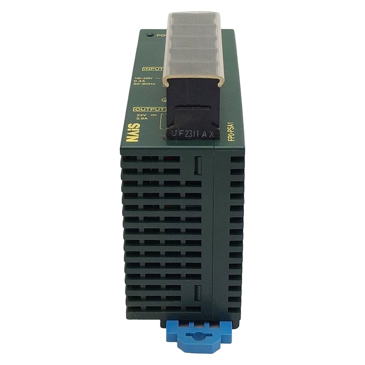 Used Nais FP0-PSA1 Power Supply Unit, 100-240VAC In, 0.6A 24VDC Out, DIN Rail
