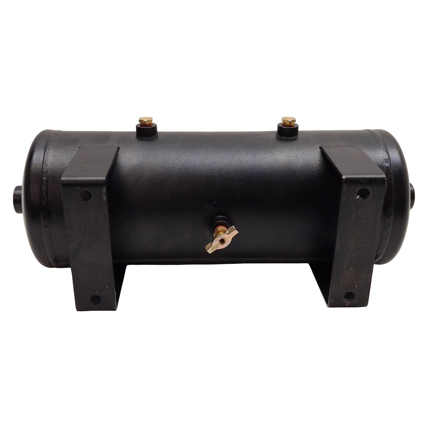 Used Hoosier Tank SAE J10 FMVSS 121 Air Reservoir, ø6in x 16in, 150psi, 1/4 & 1/2 NPT