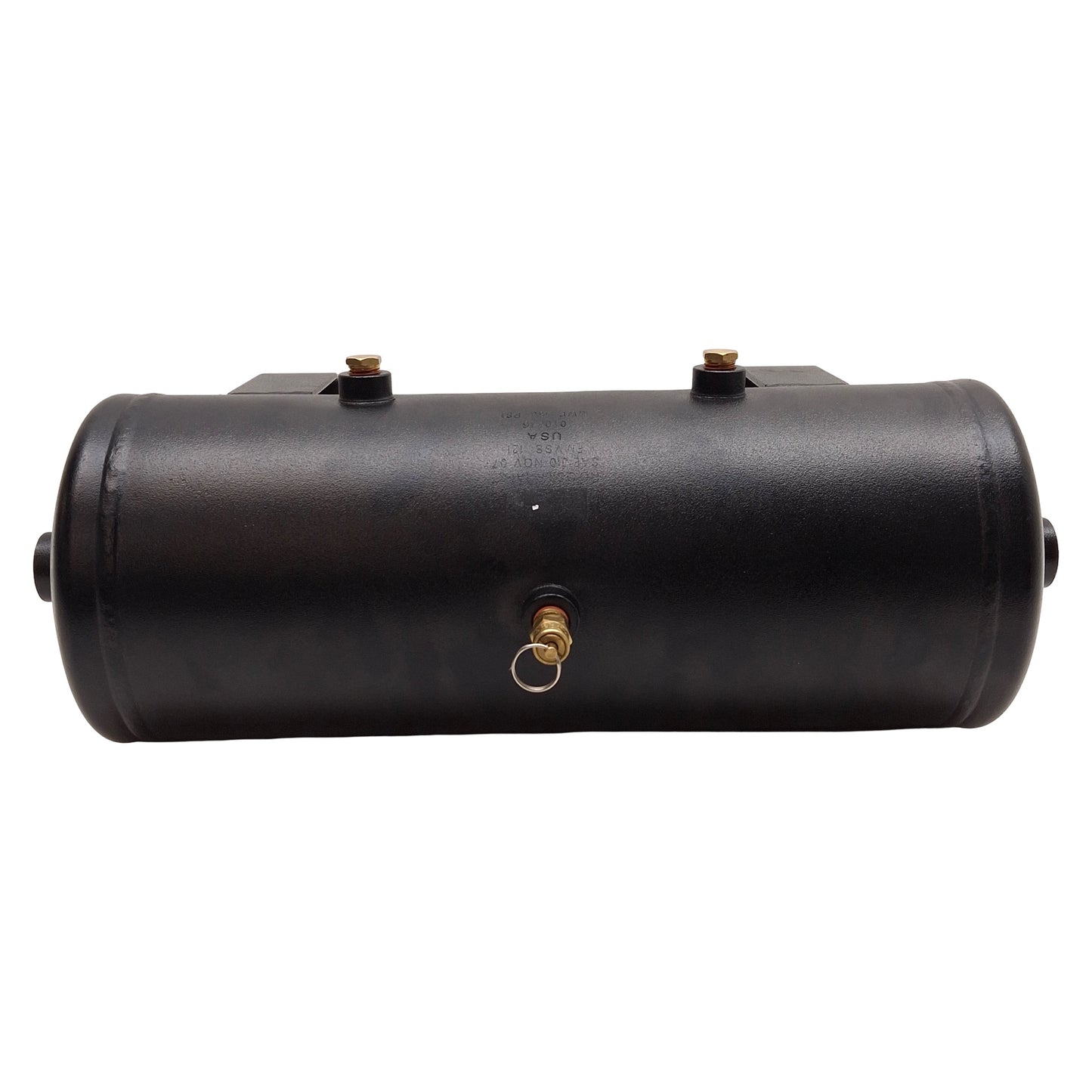 Used Hoosier Tank SAE J10 FMVSS 121 Air Reservoir, ø6in x 16in, 150psi, 1/4 & 1/2 NPT