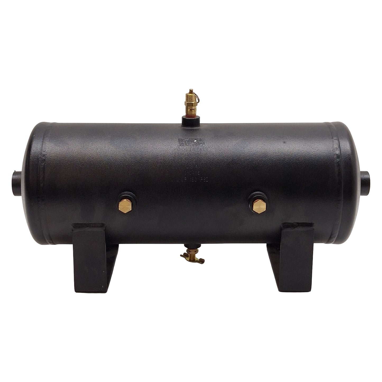 Used Hoosier Tank SAE J10 FMVSS 121 Air Reservoir, ø6in x 16in, 150psi, 1/4 & 1/2 NPT