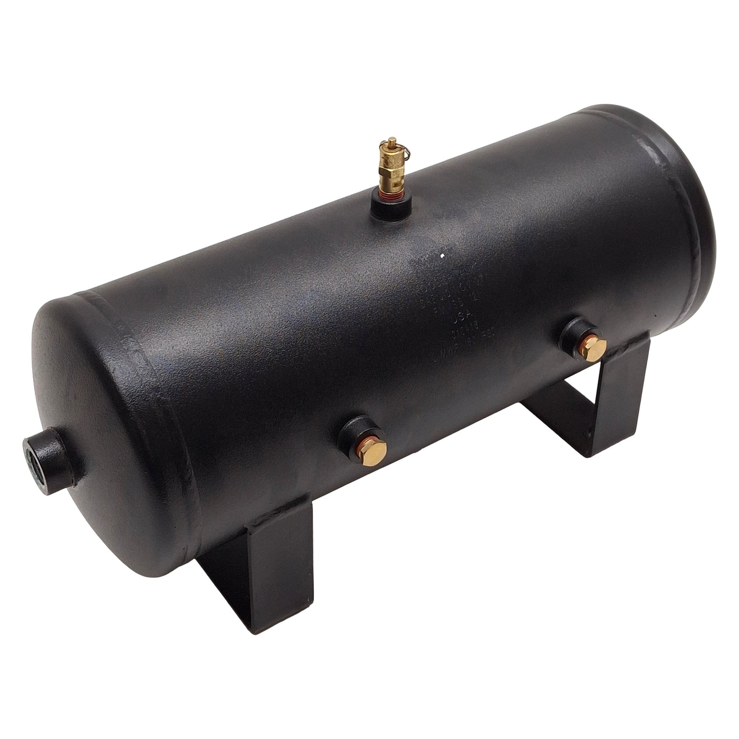Used Hoosier Tank SAE J10 FMVSS 121 Air Reservoir, ø6in x 16in, 150psi, 1/4 & 1/2 NPT