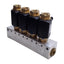 Used Muller Coax Block 3-CFM 08 NC Coaxial Valves & Manifold, 2/2-Way NC, 0-40bar