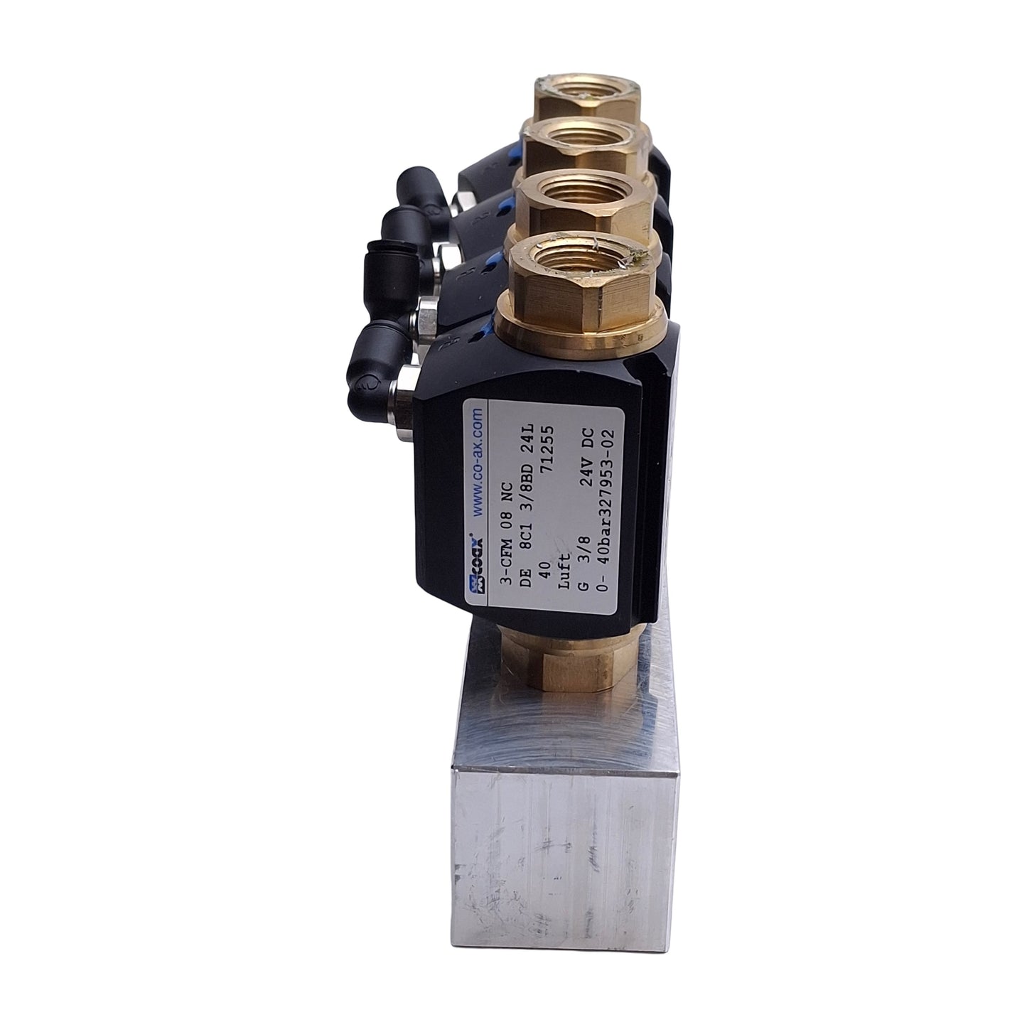 Used Muller Coax Block 3-CFM 08 NC Coaxial Valves & Manifold, 2/2-Way NC, 0-40bar