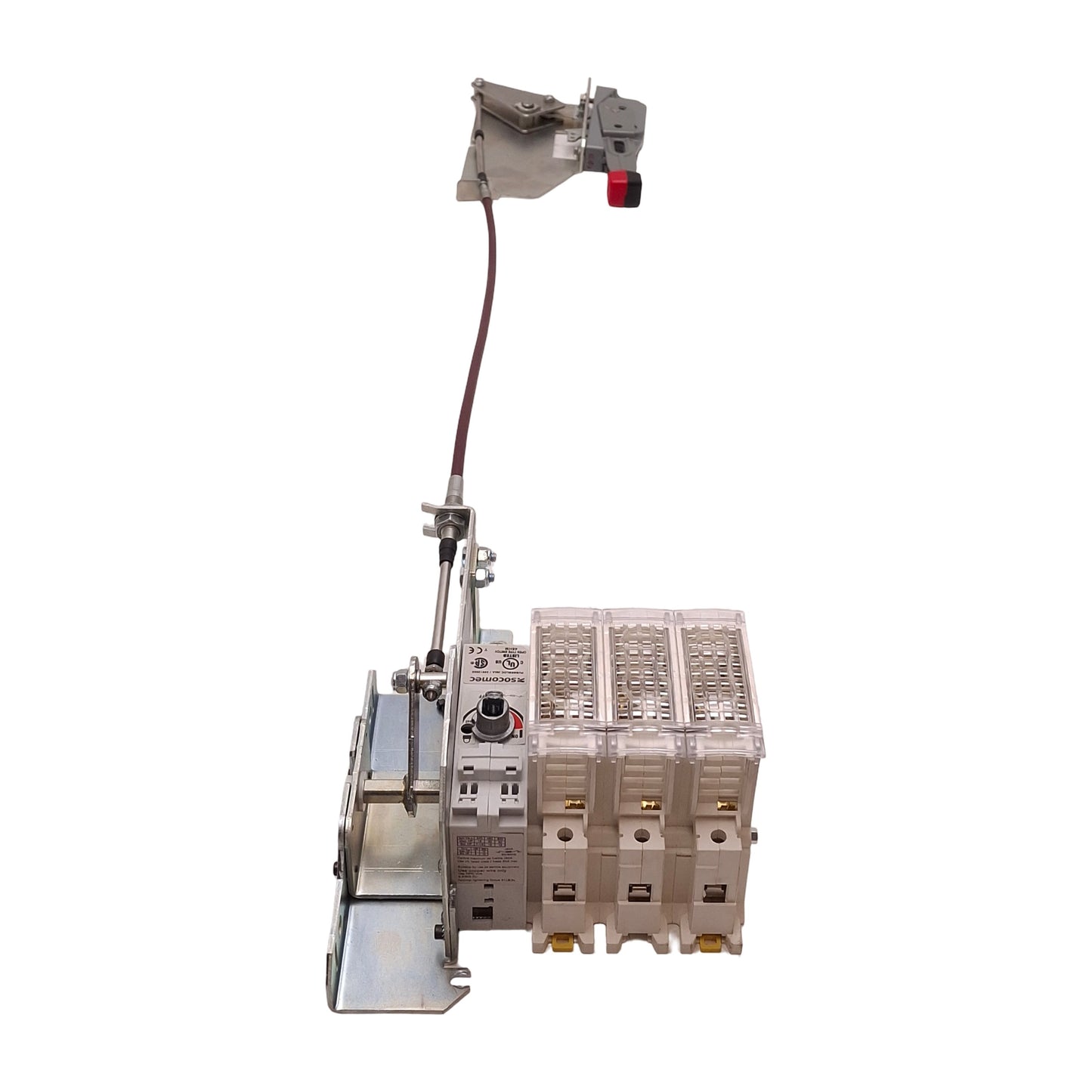 Used Socomec J80/38613005 Fuserblock Disconnect, 3-Pole w/ Extension Actuator Handle