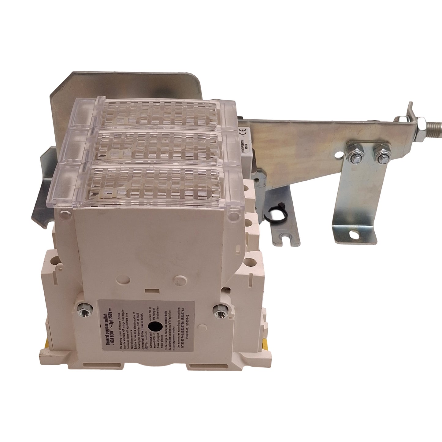 Used Socomec J80/38613005 Fuserblock Disconnect, 3-Pole w/ Extension Actuator Handle