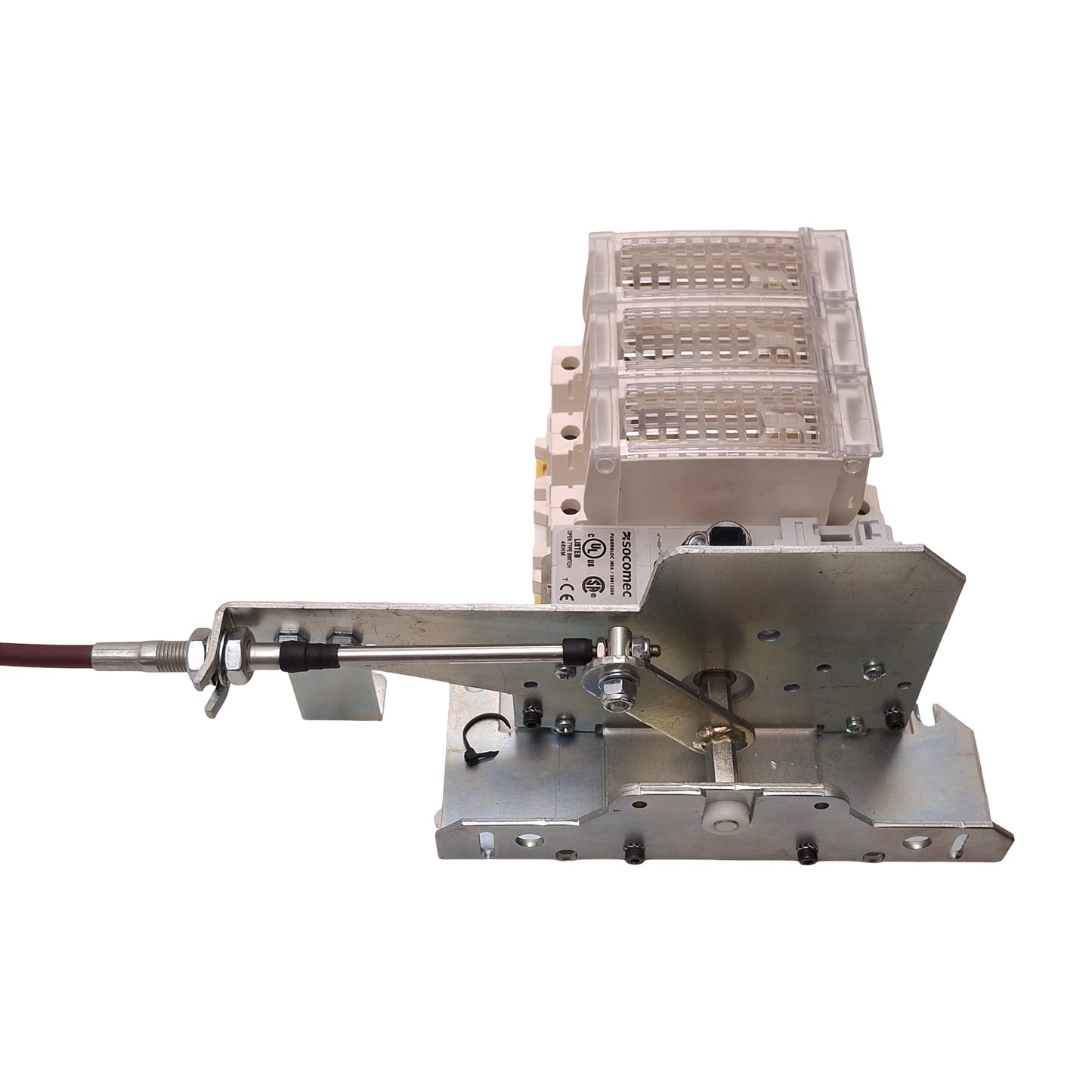 Used Socomec J80/38613005 Fuserblock Disconnect, 3-Pole w/ Extension Actuator Handle