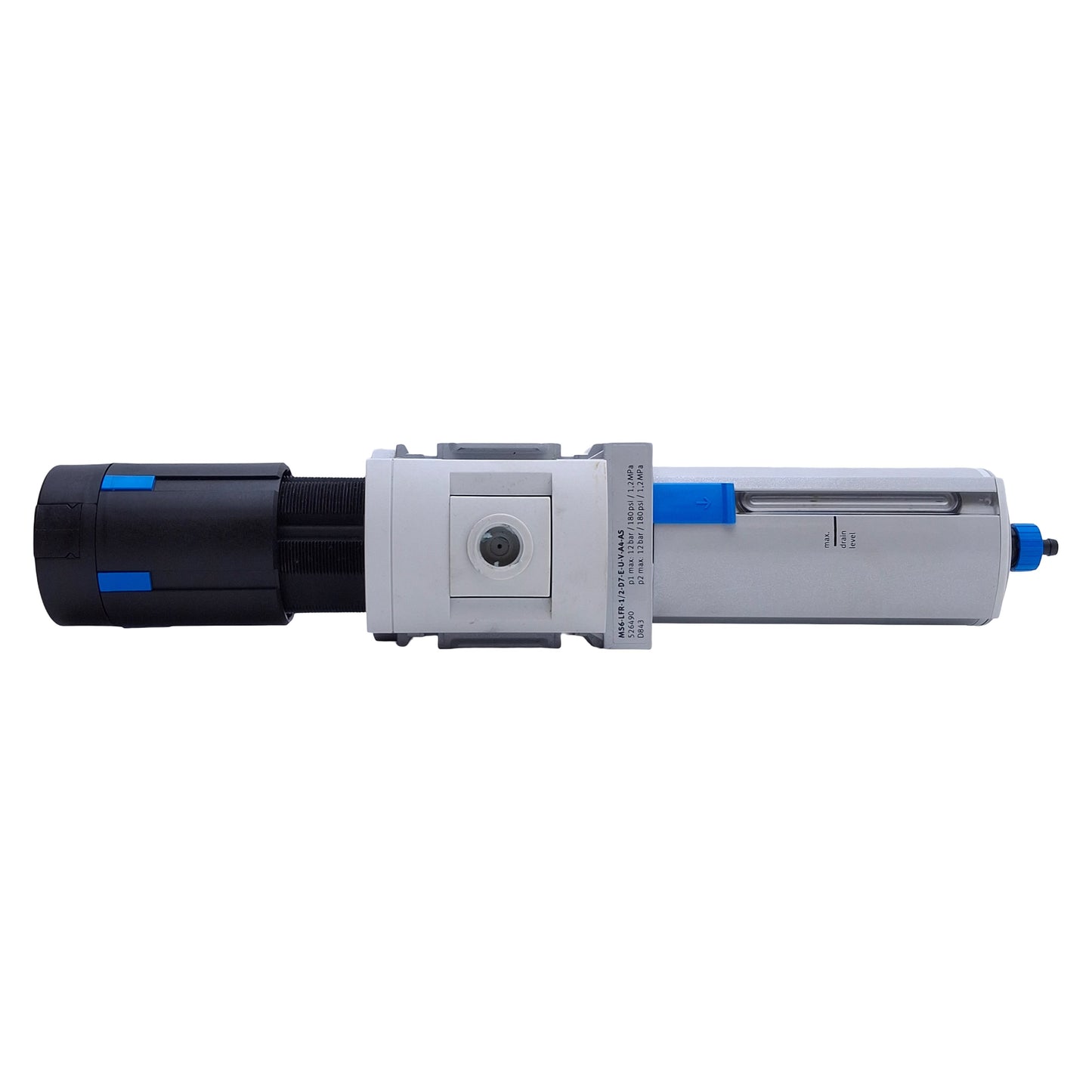Used Festo 526490 Pneumatic Filter Regulator 0.5-12bar Range, 4500l/min Flow, 1/2 NPT